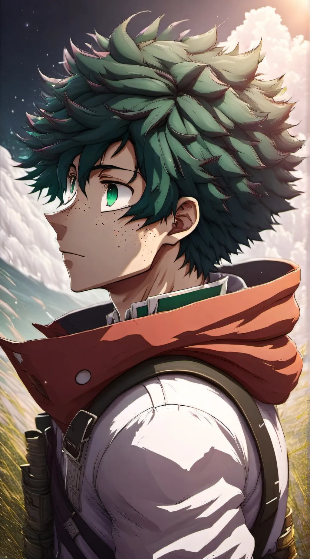 ai character: Deku death mha background