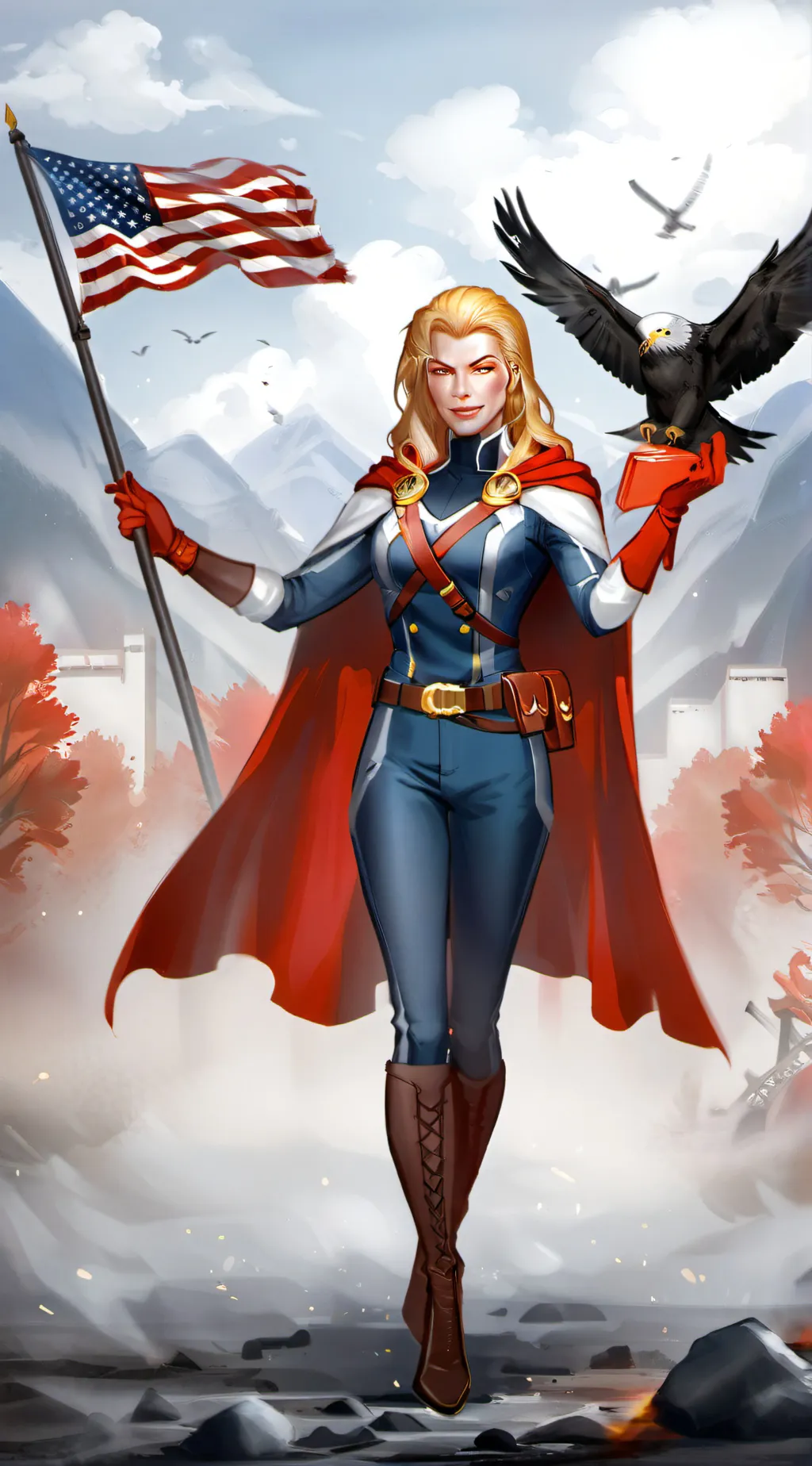 ai character: Mrs. Homelander  background