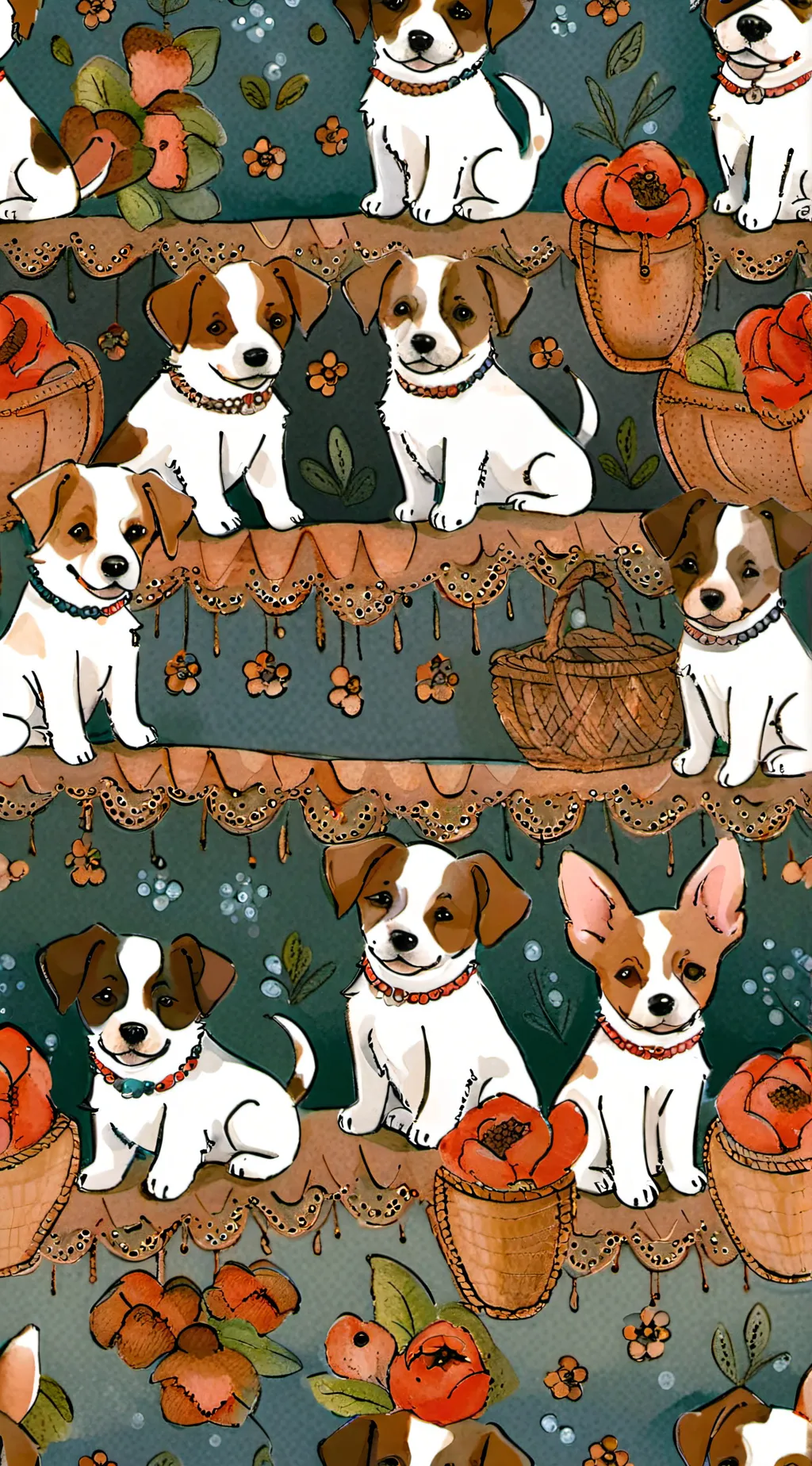 ai character: Puppies background