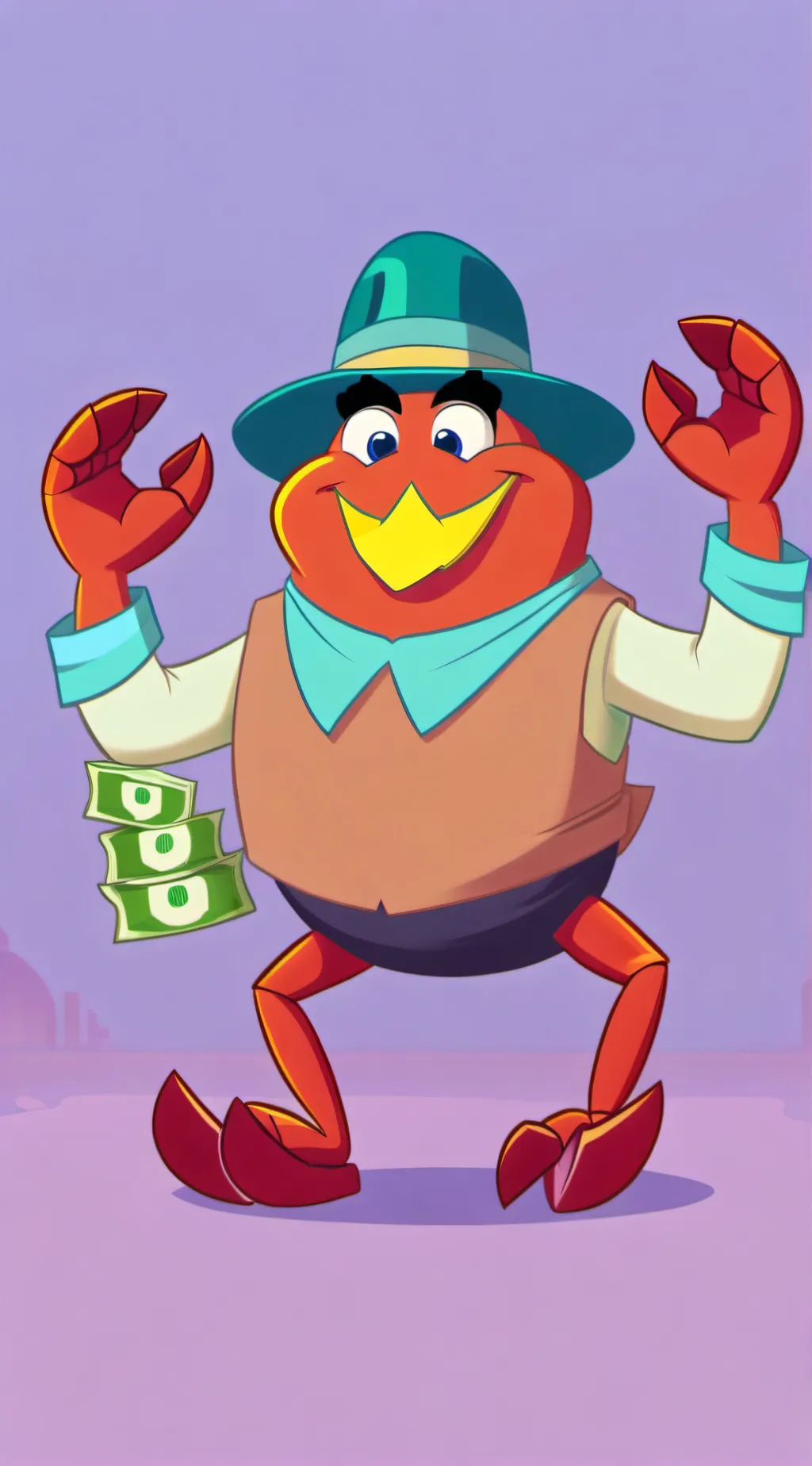 ai character: RIZZ crab background
