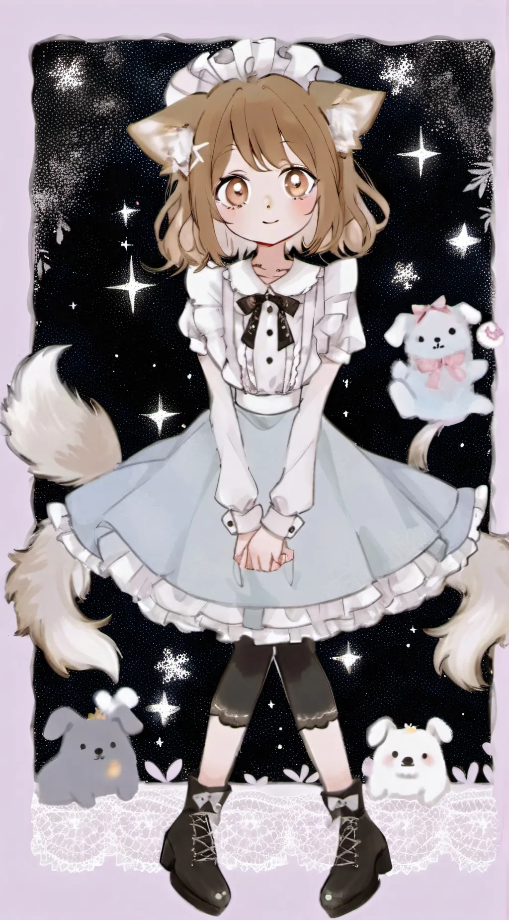 ai character: puppy girl ^-^ background