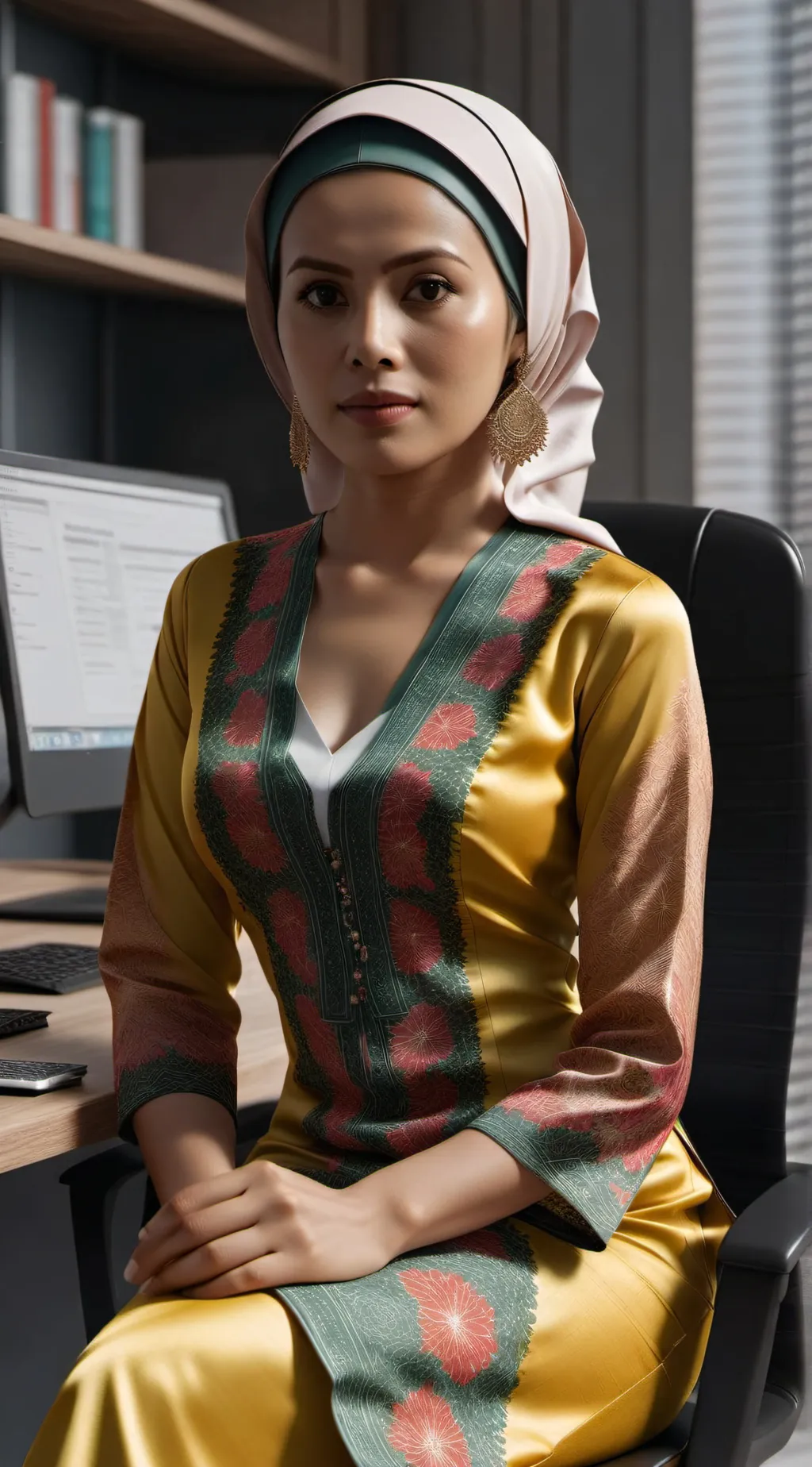 ai character: Cikgu Farhana background
