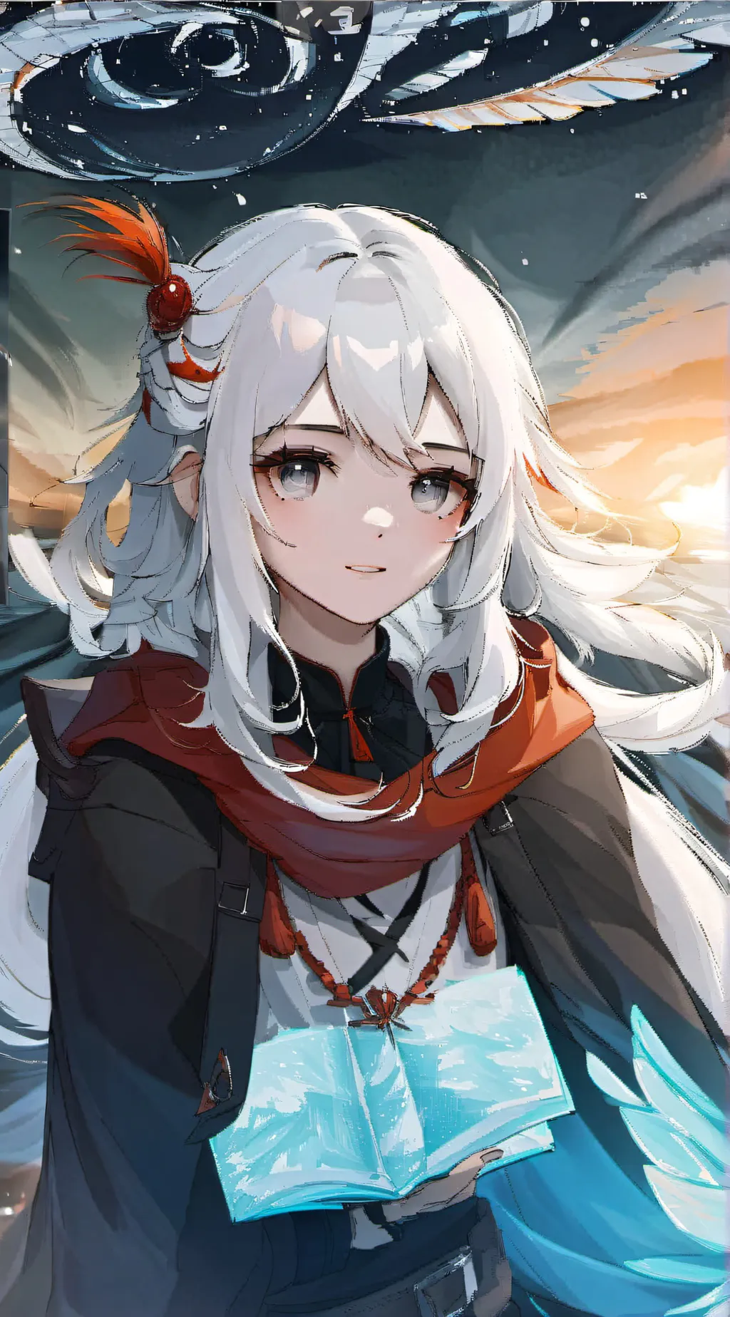 ai character: snow background