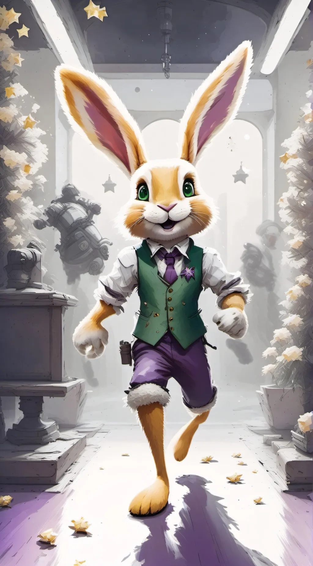 ai character: springbonnie 🐰🔪 background