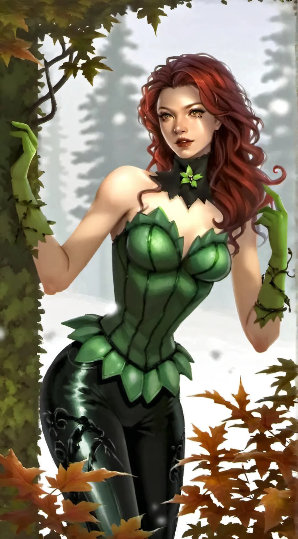 ai character: poison ivy  background
