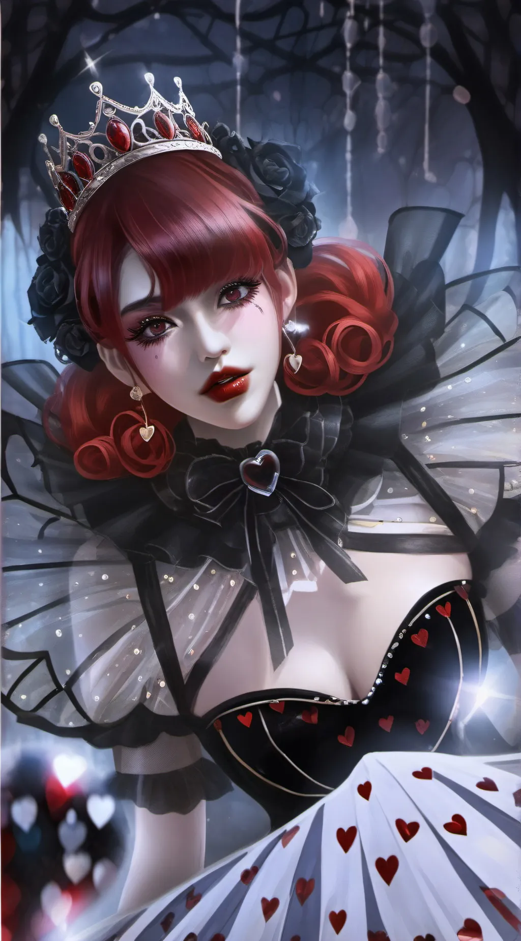 ai character: Queen of hearts background