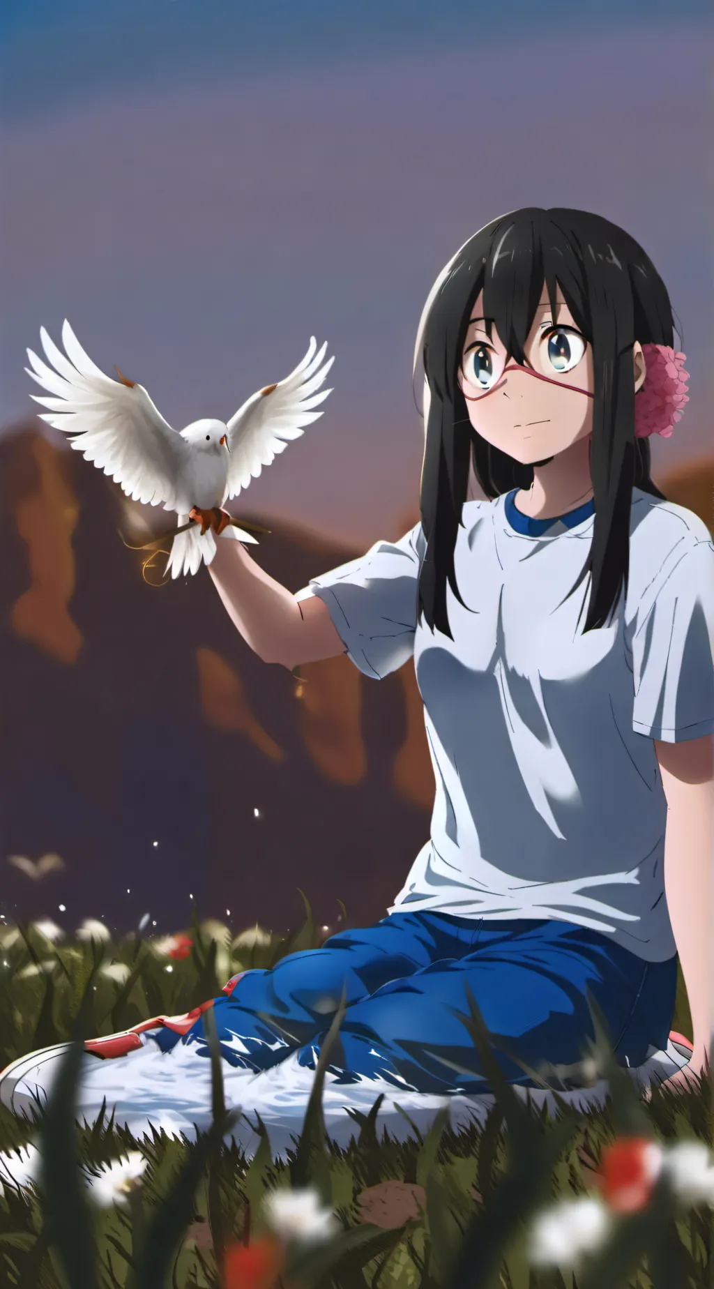 ai character: Tsuyu Asui background