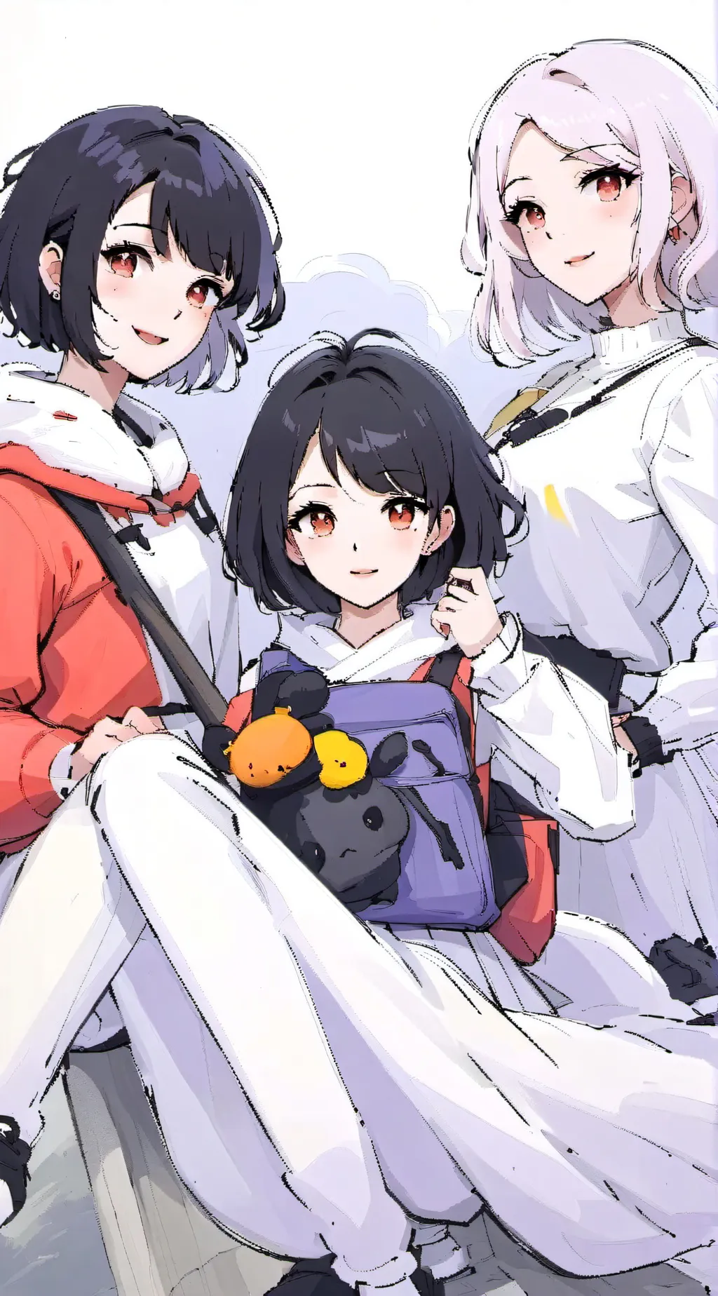 ai character: 3 girls  background