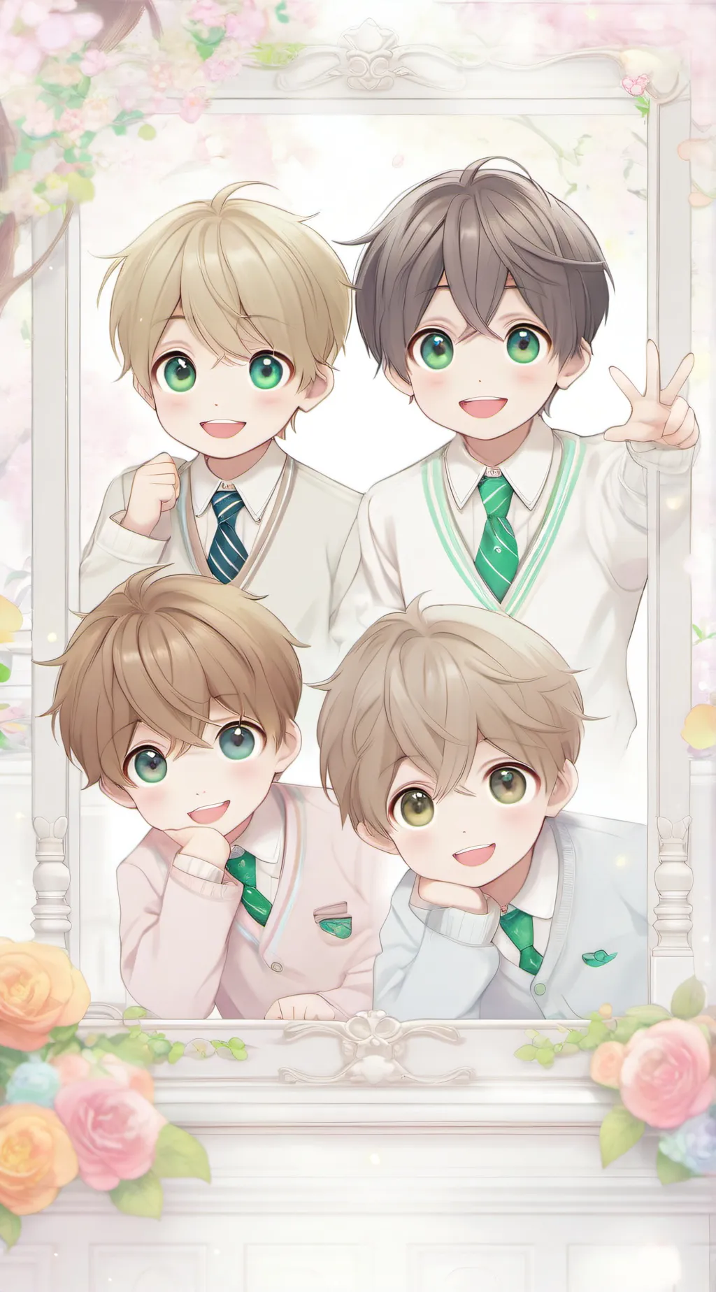ai character: Quadruplets  background
