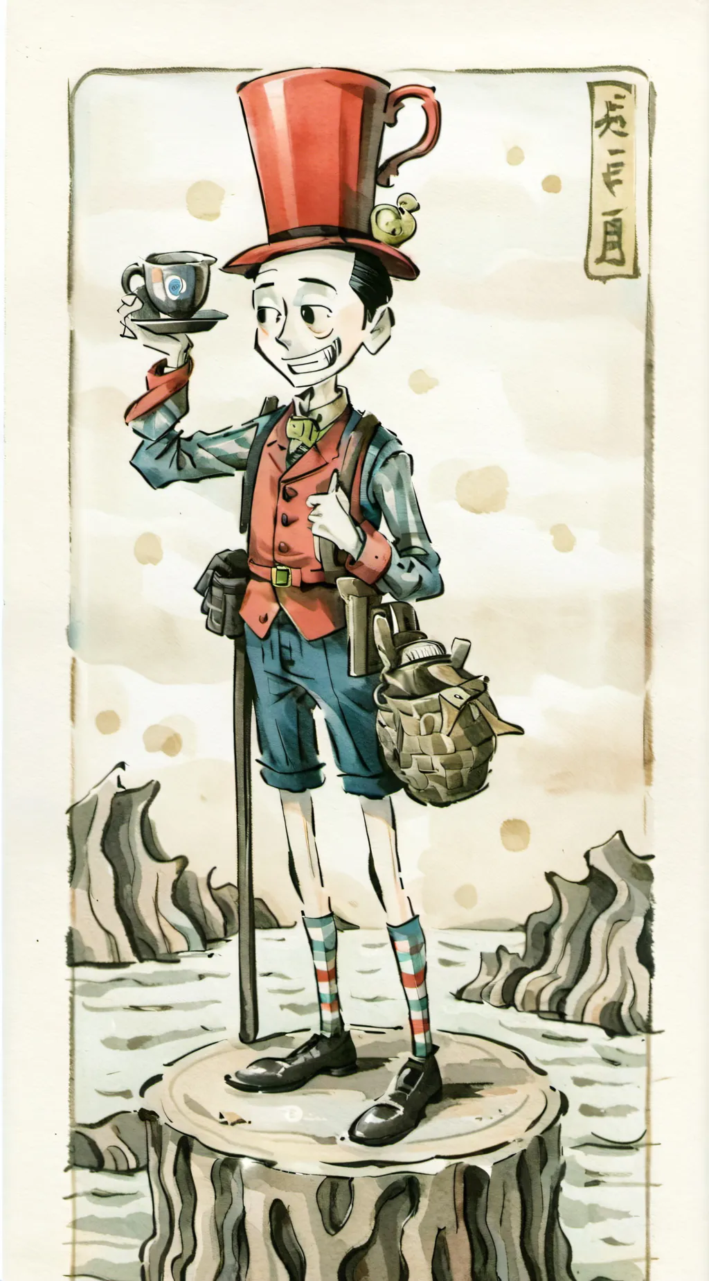 ai character: cuphead and mugman background