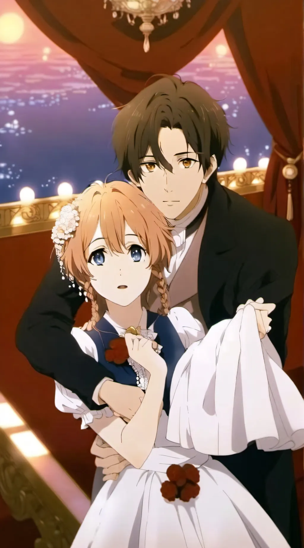 ai character: anime titanic  background