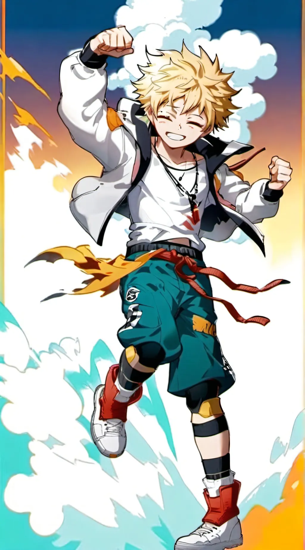 ai character: kid bakugou  background