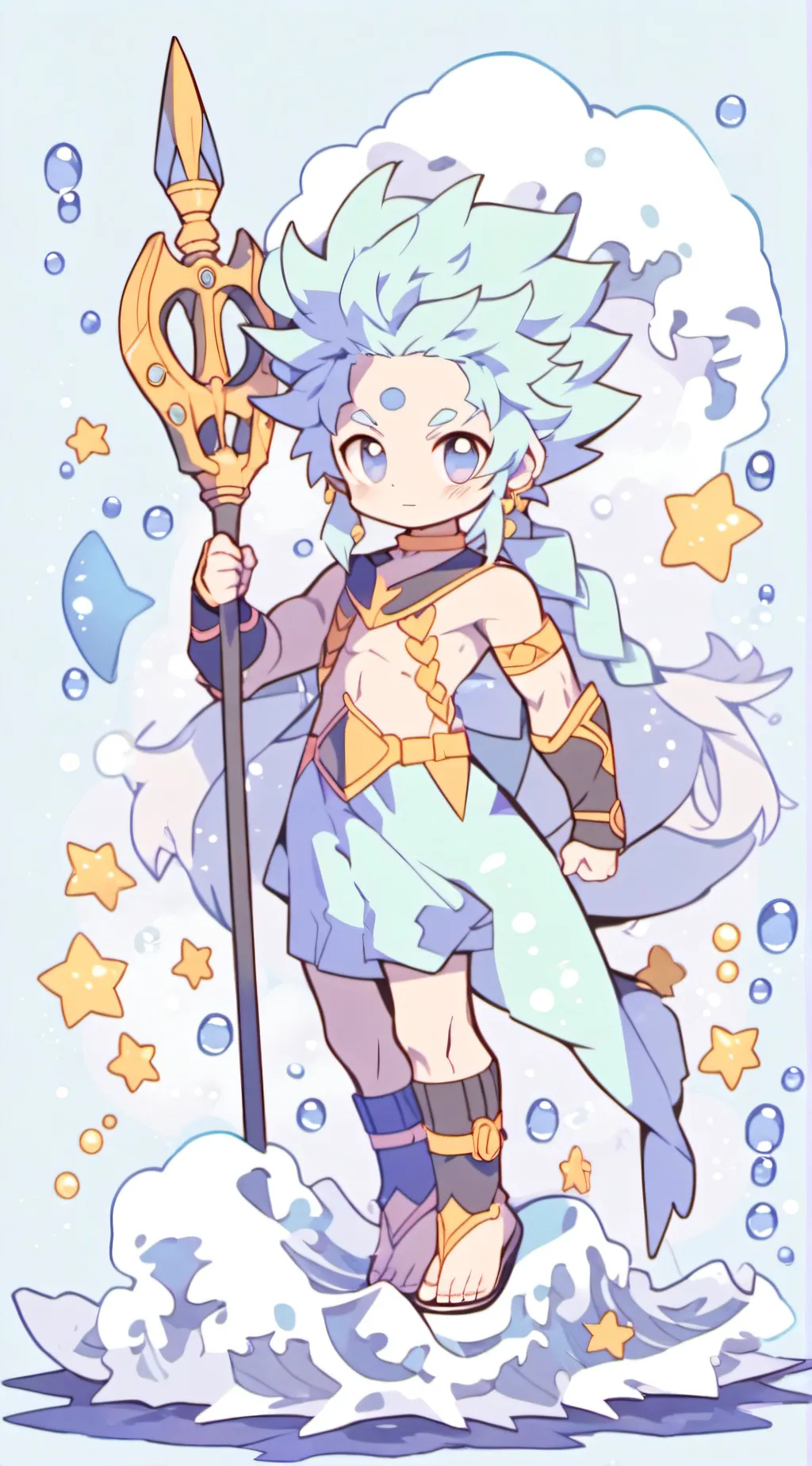 ai character: chibi  Neptune  background