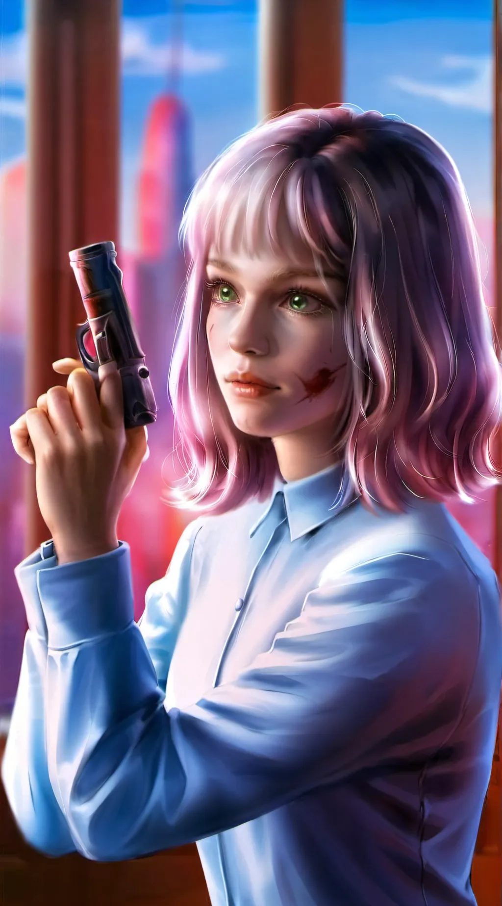 ai character: Lucy  background