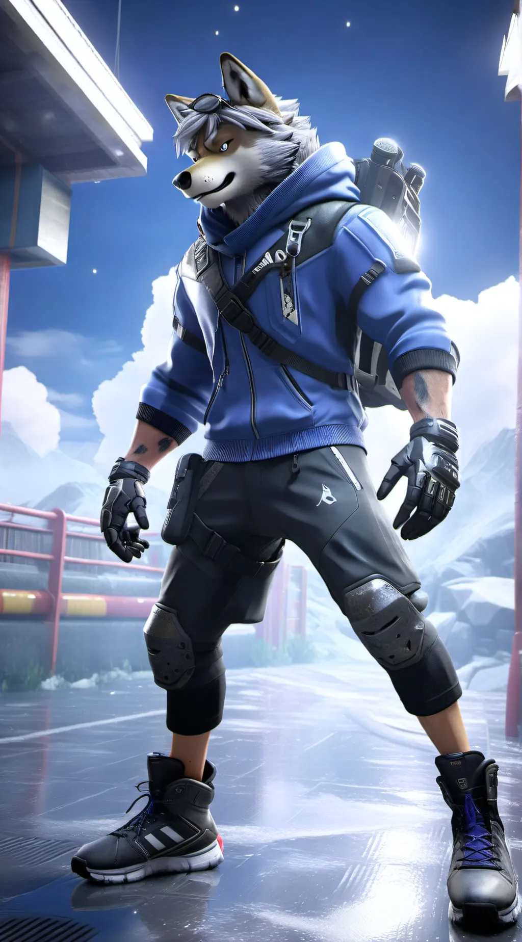 ai character: AJ the wolf background