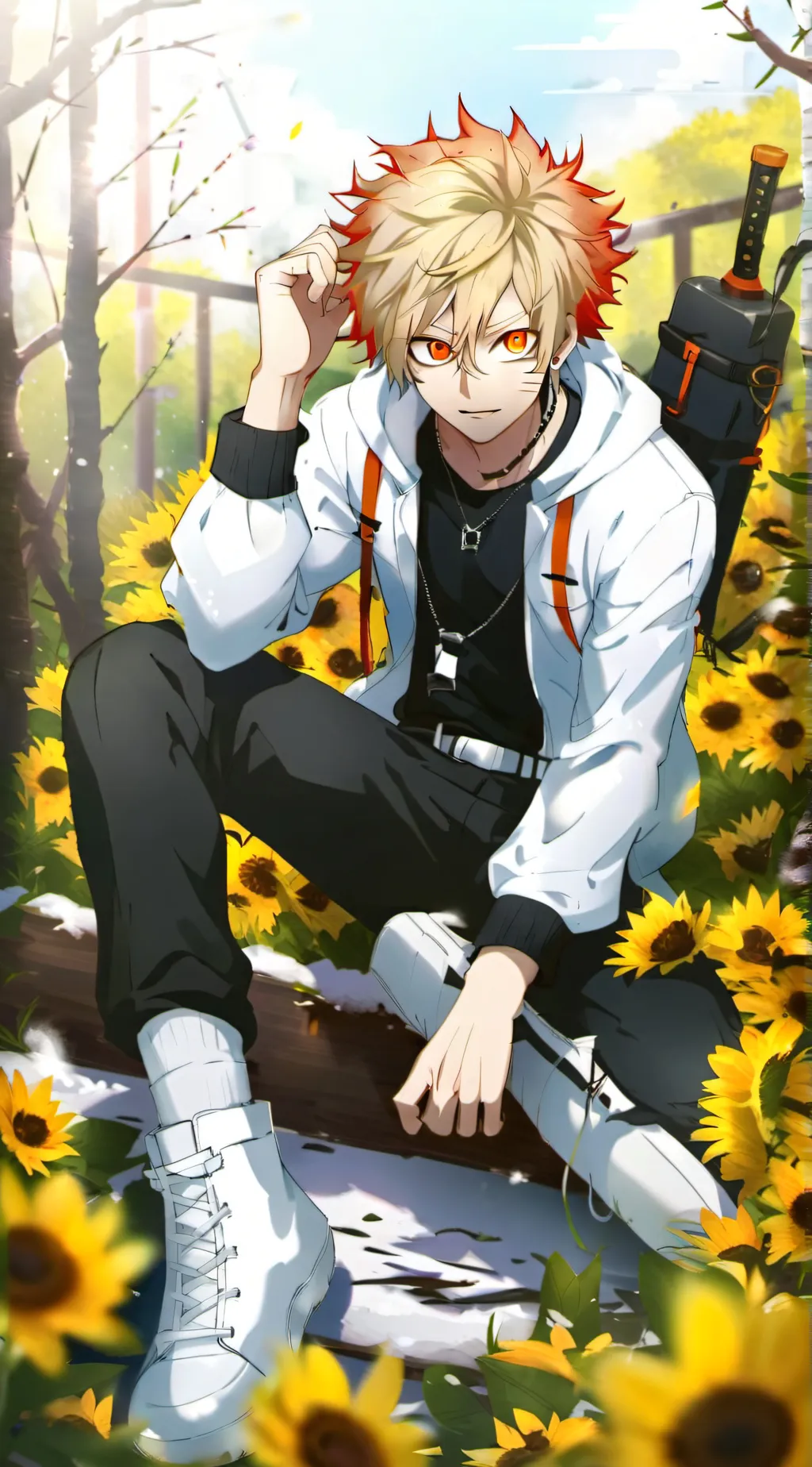 ai character: Katsuki Bakugo  background
