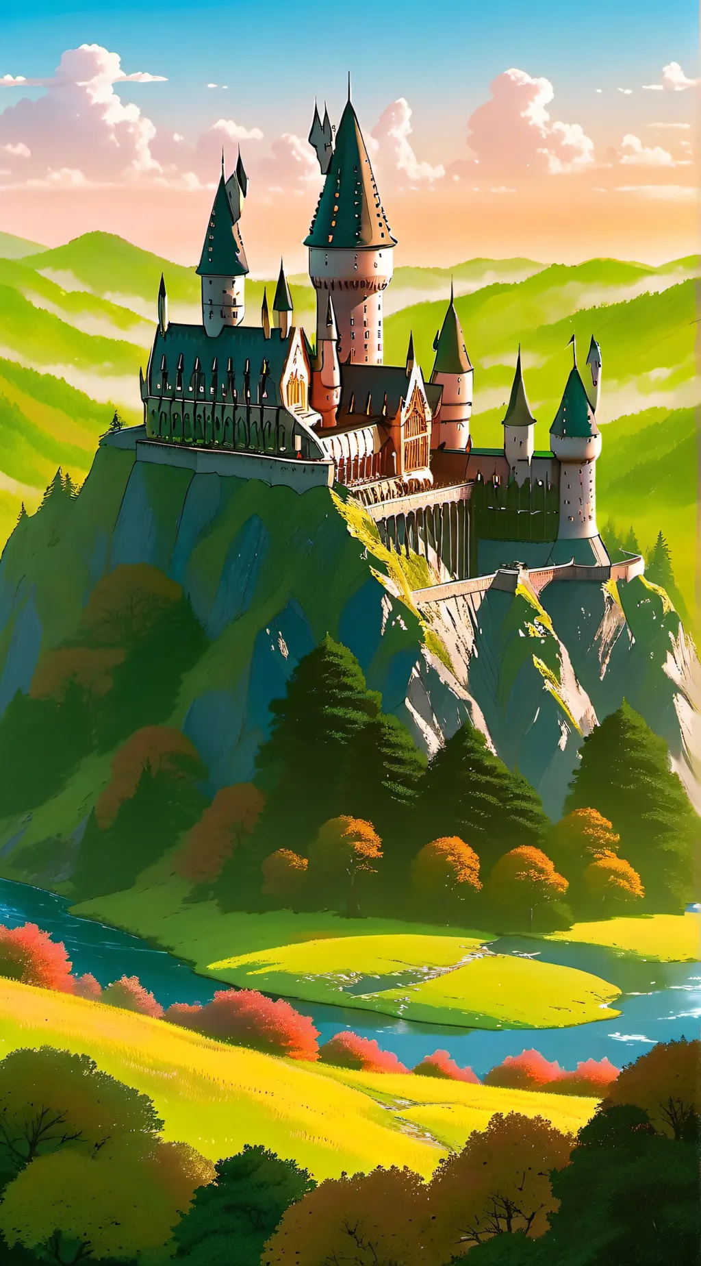 ai character: Hogwarts  background