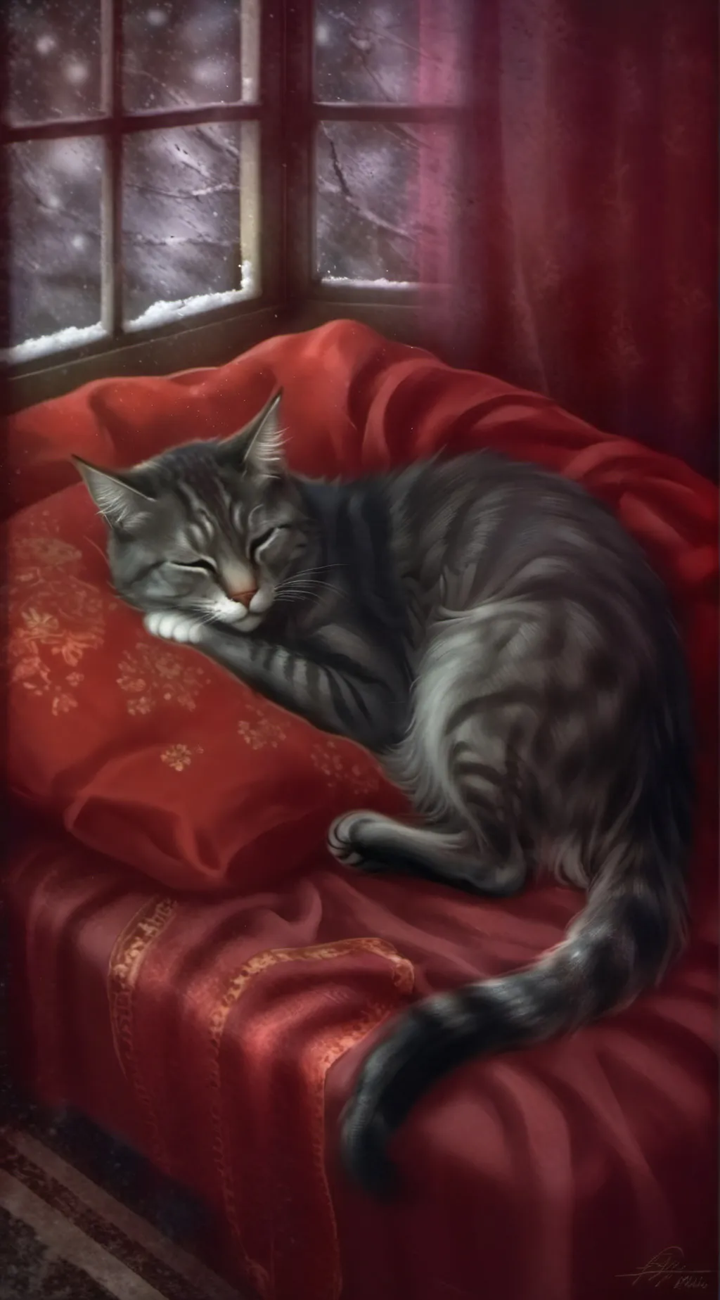 ai character: Sleeping Cat background