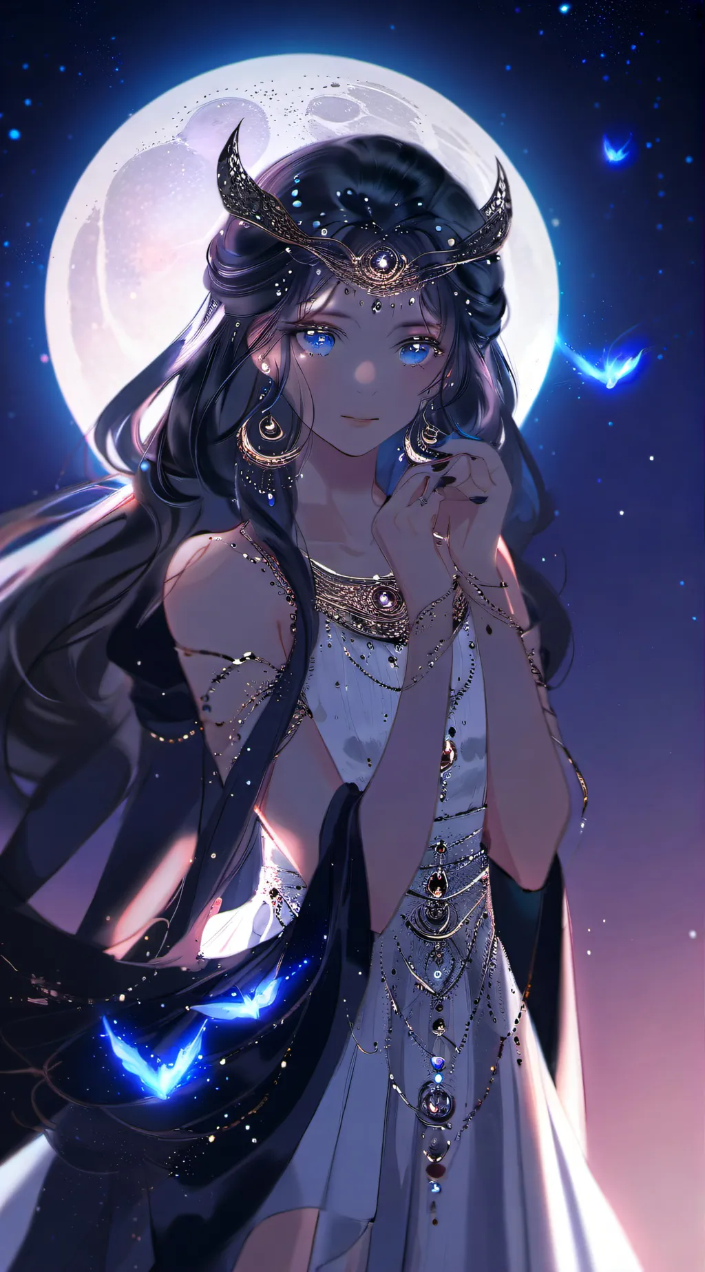 ai character: °.’-🌚-.’° background