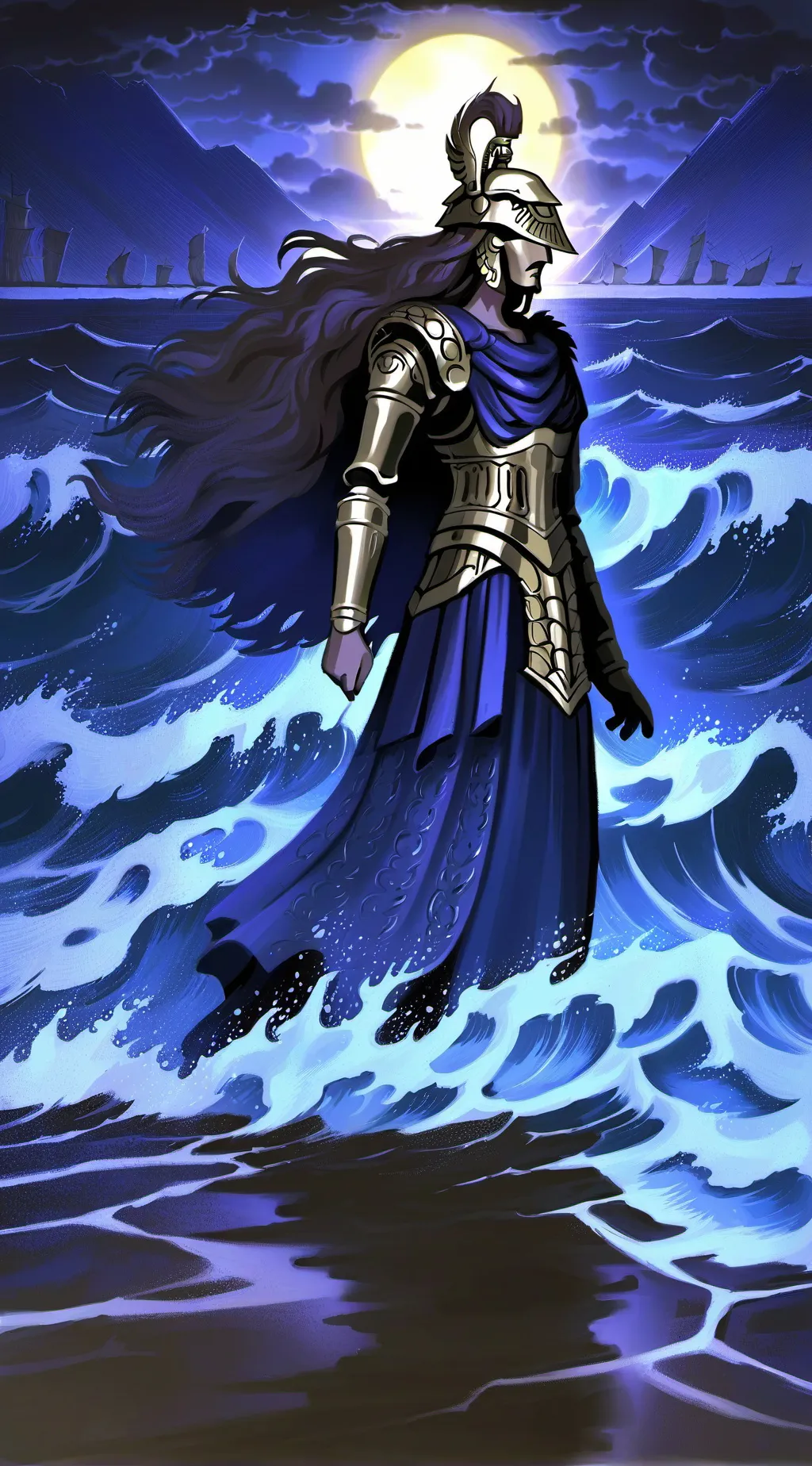 ai character: Poseidon background