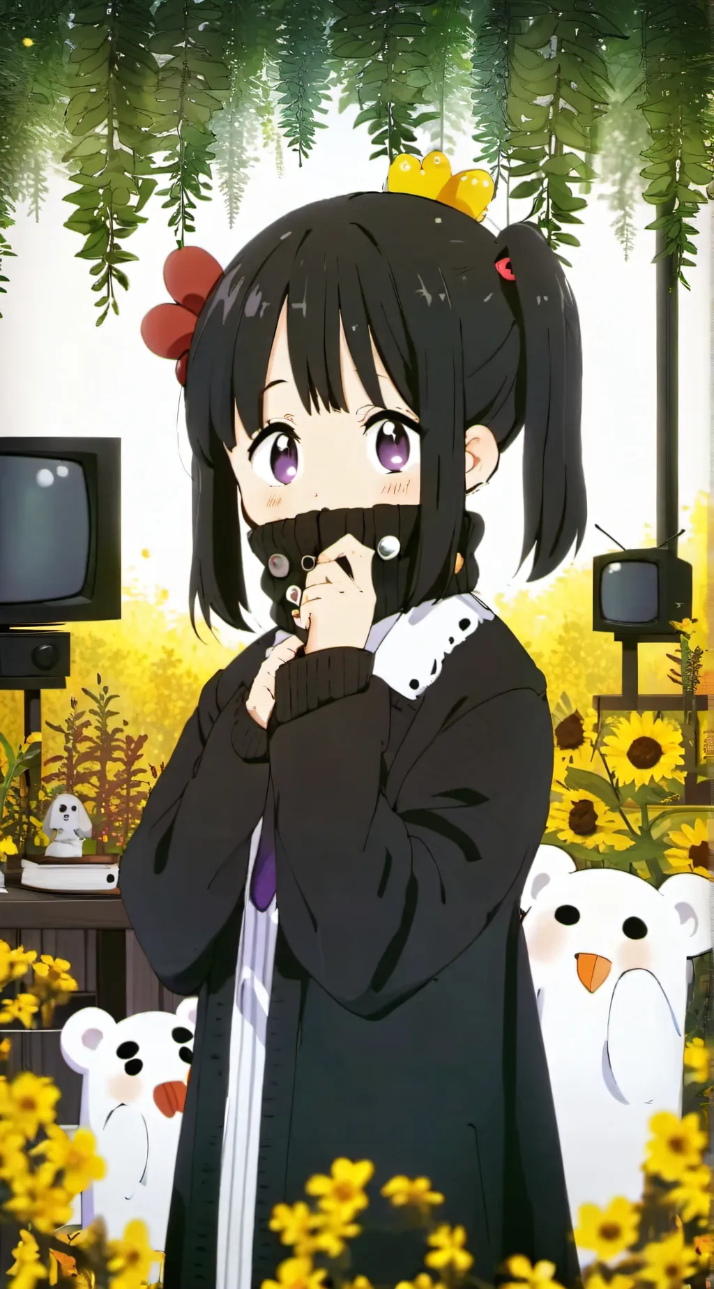 ai character: TV Woman background