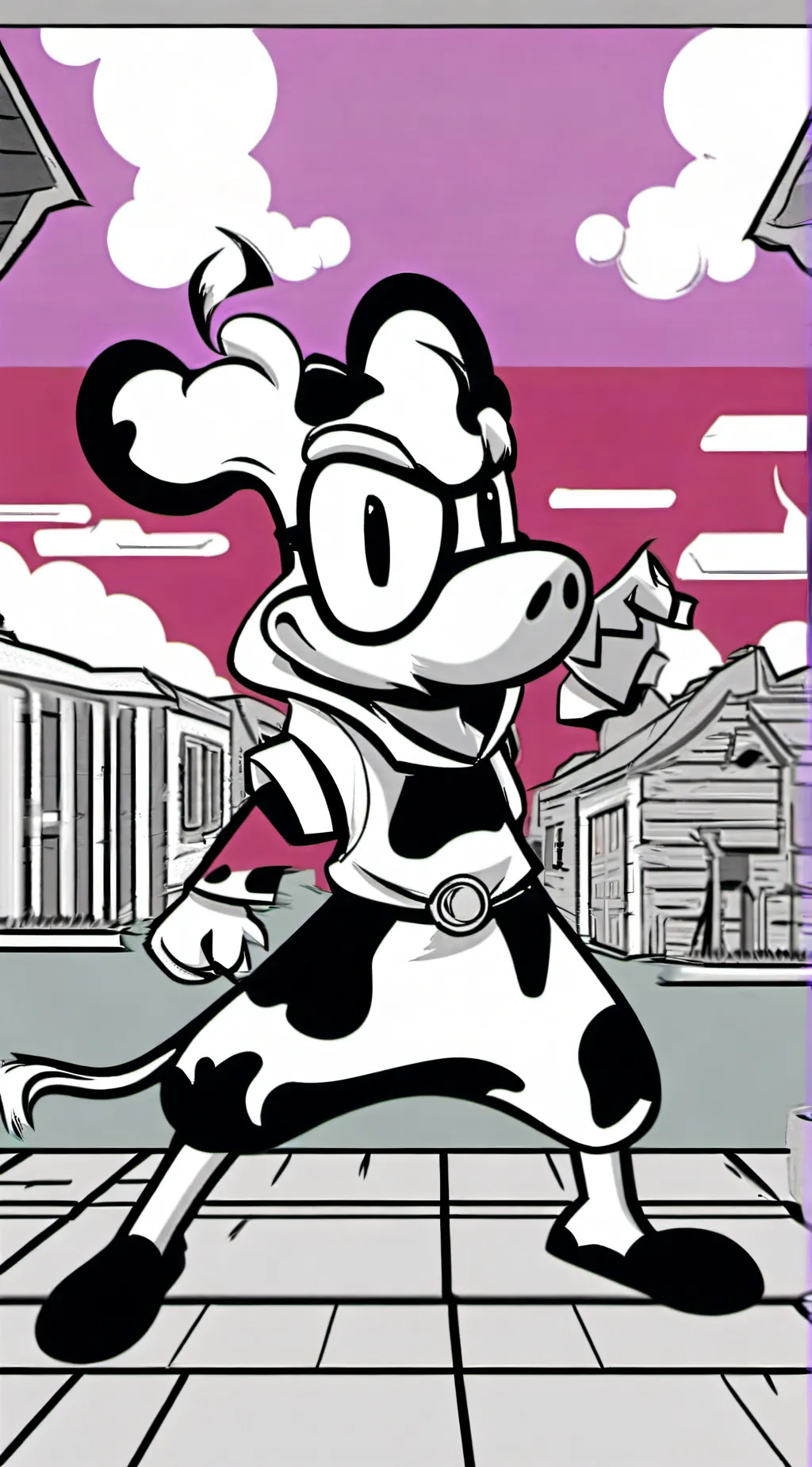 ai character: clarabelle cow background