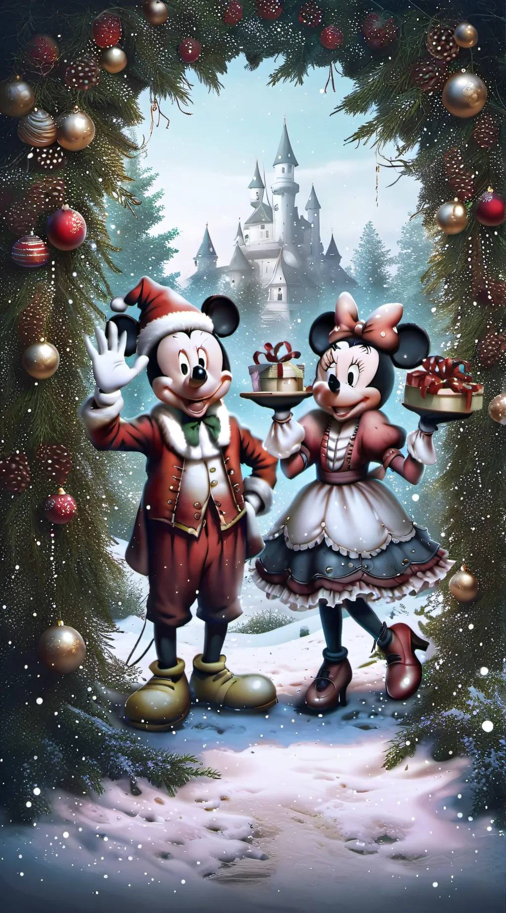 ai character: Disney Christmas background