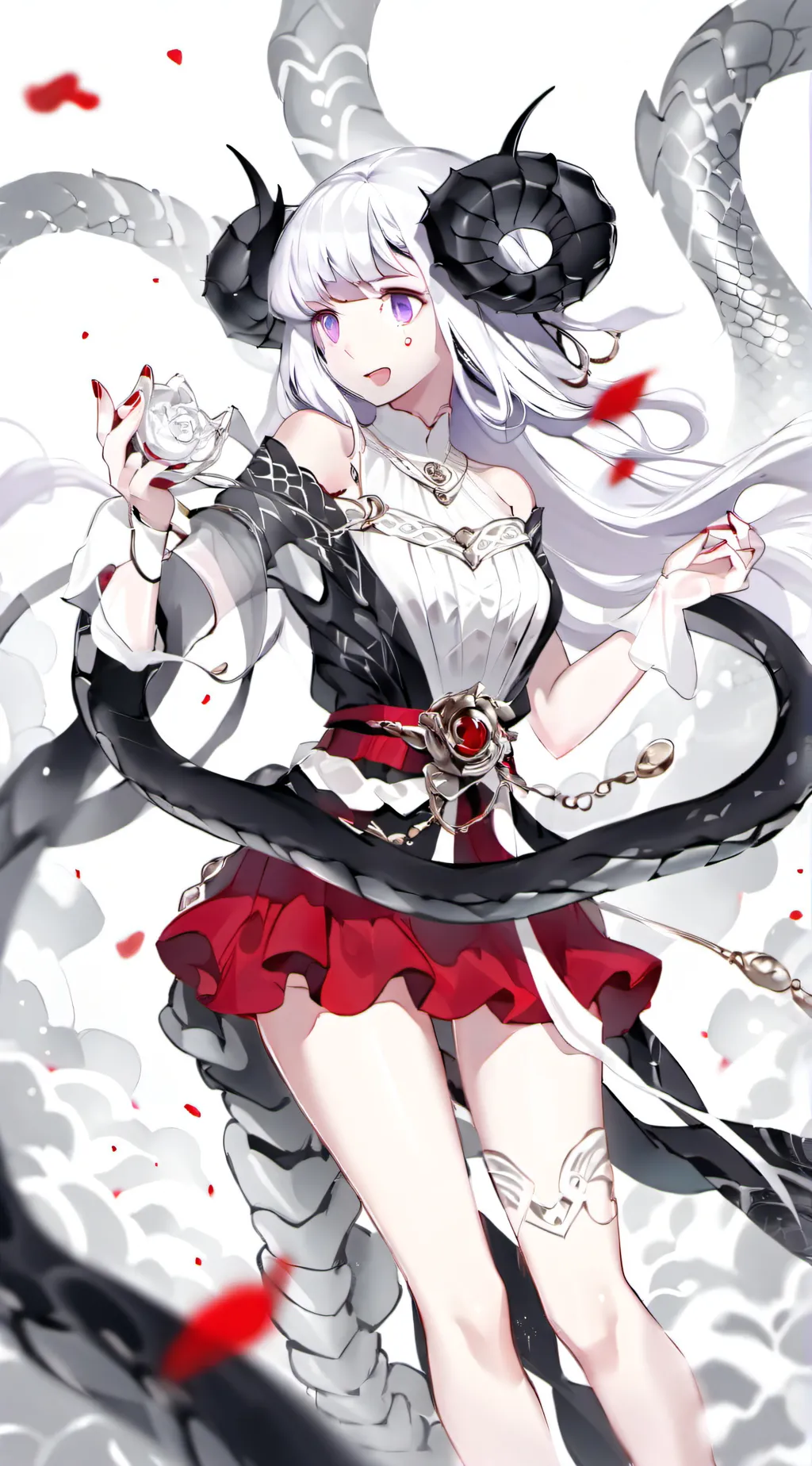 ai character: a snake girl  background