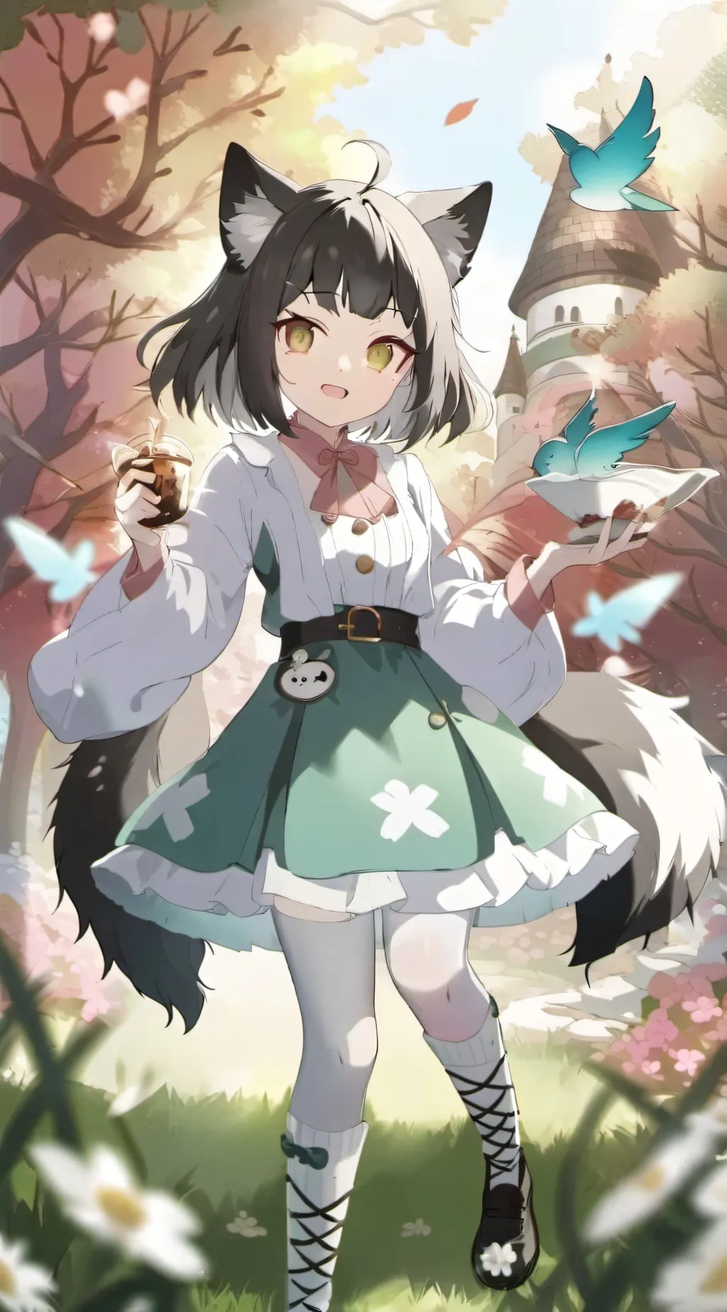 ai character: Skunk girl background