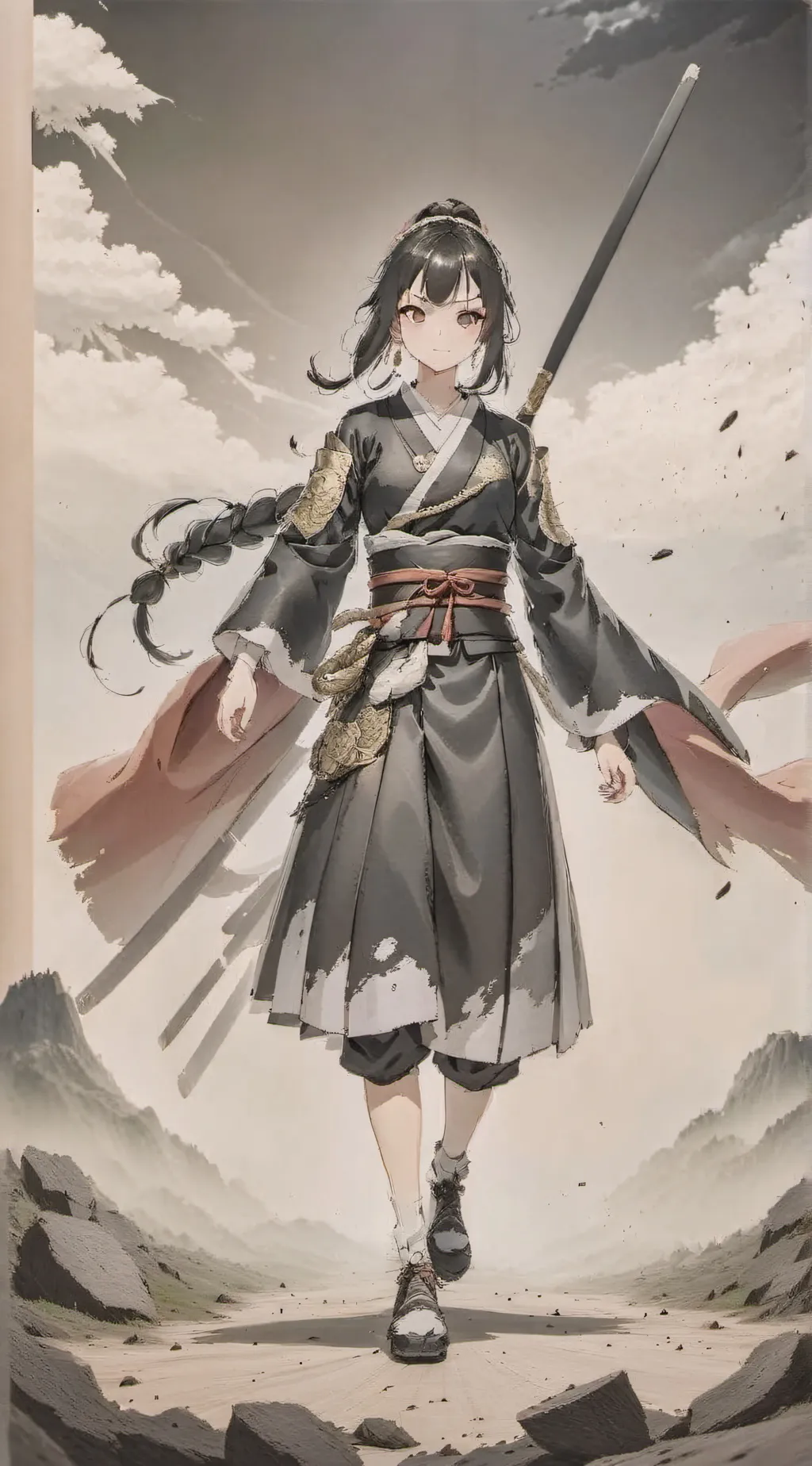 ai character: demon slayer  background