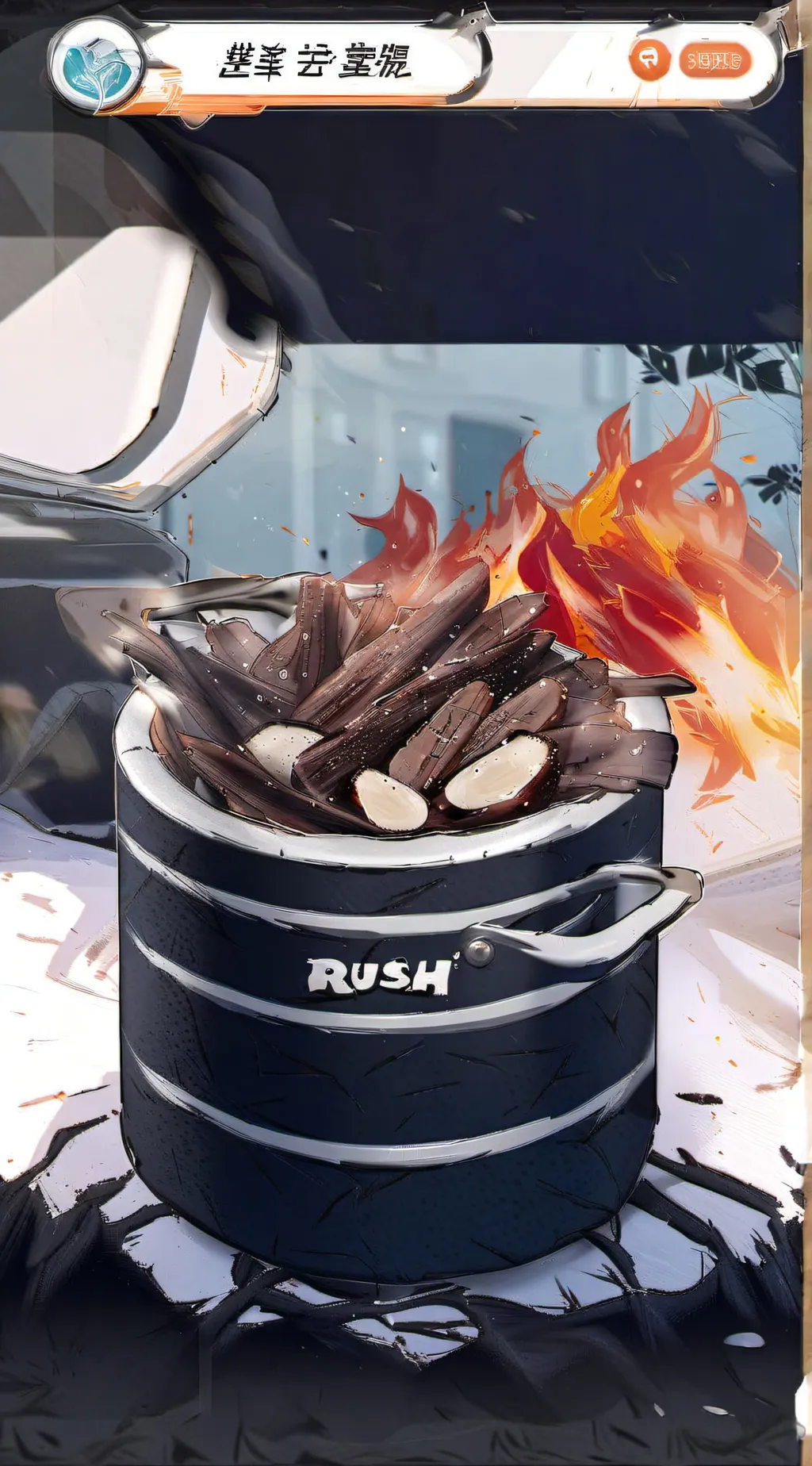ai character: flaming you background