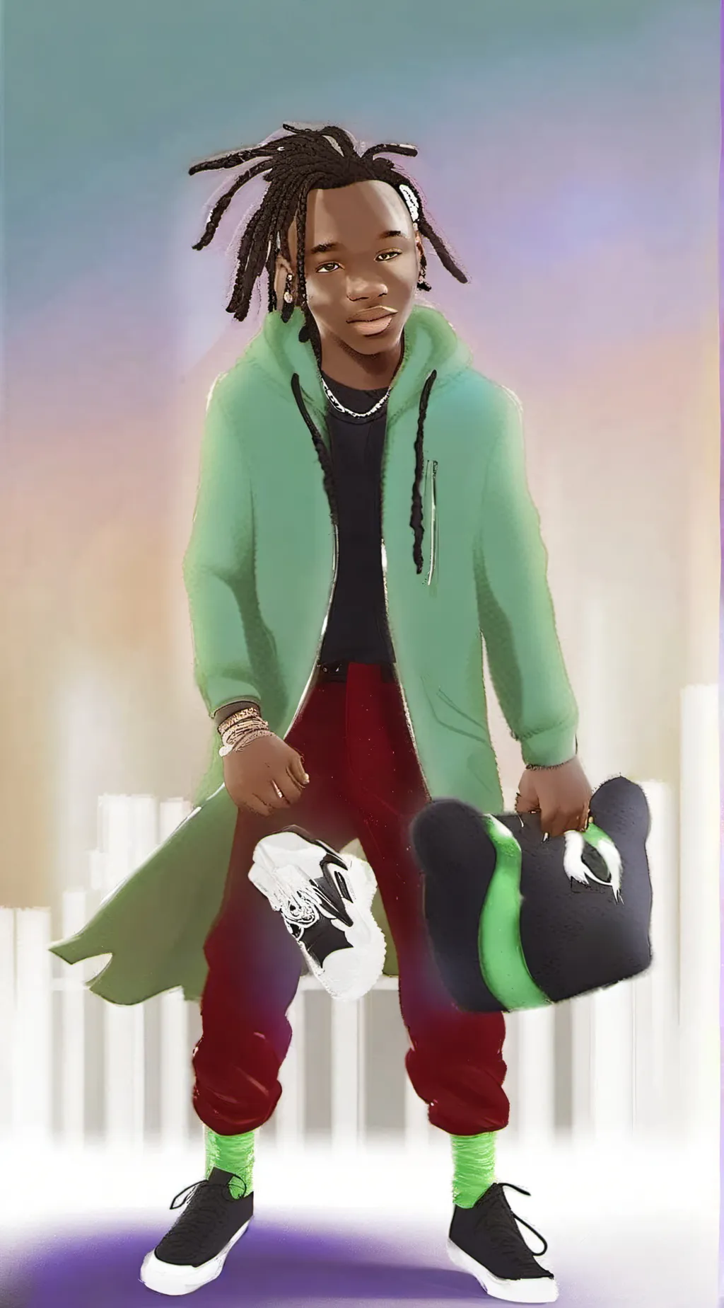 ai character: ynw bslime  background