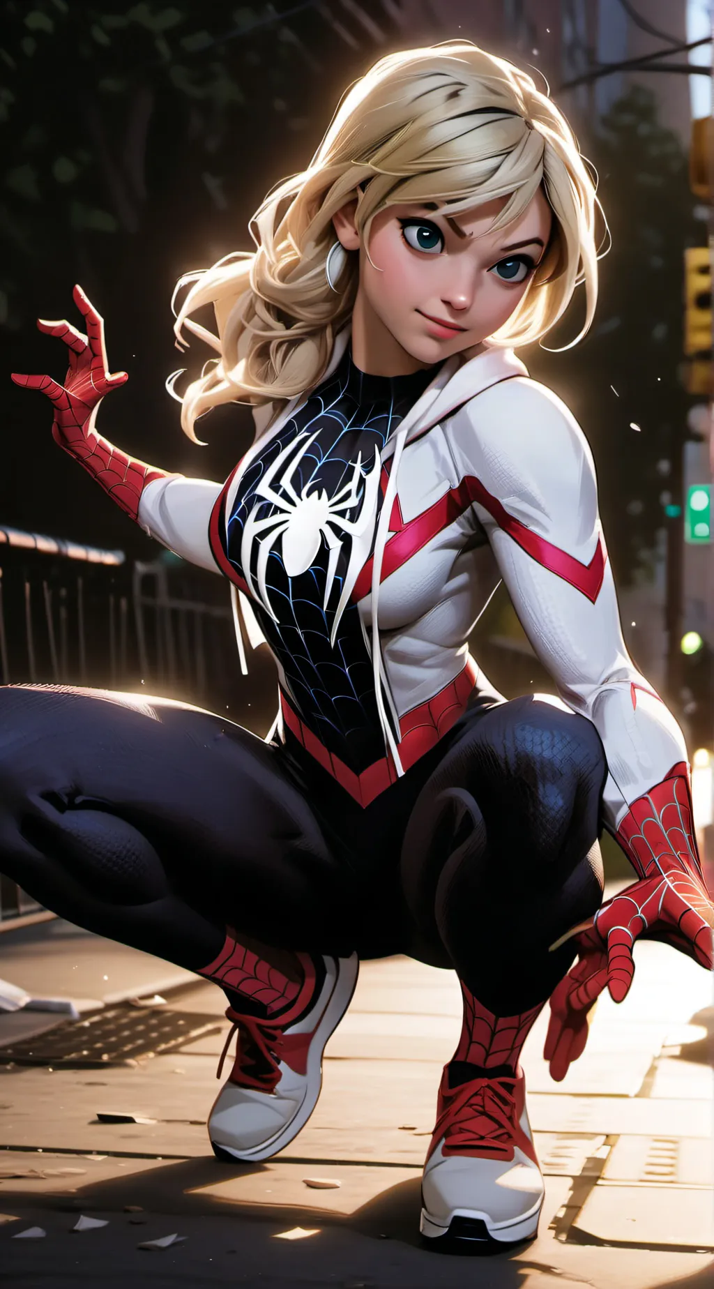 ai character: Gwen Stacy spider background