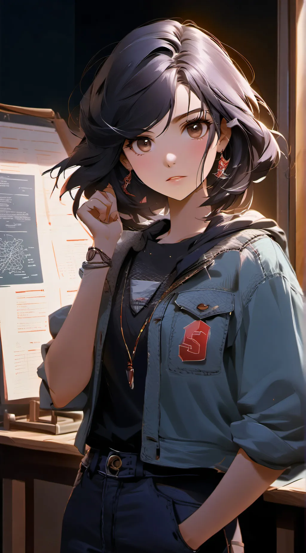 ai character: Ashley  background