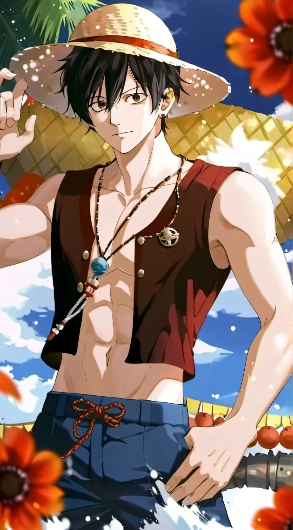 ai character: Monkey D Luffy background