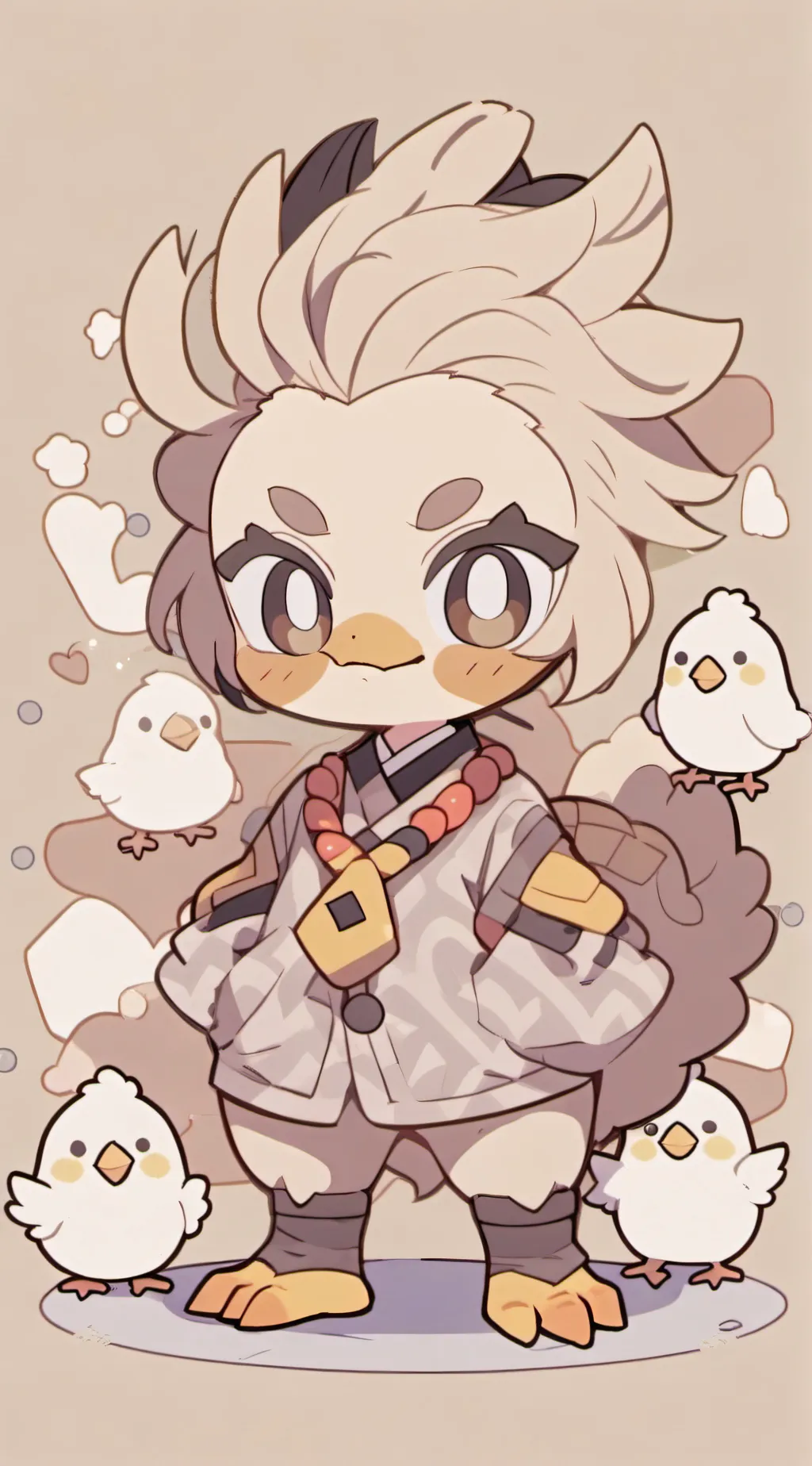 ai character: Kicken chicken  background