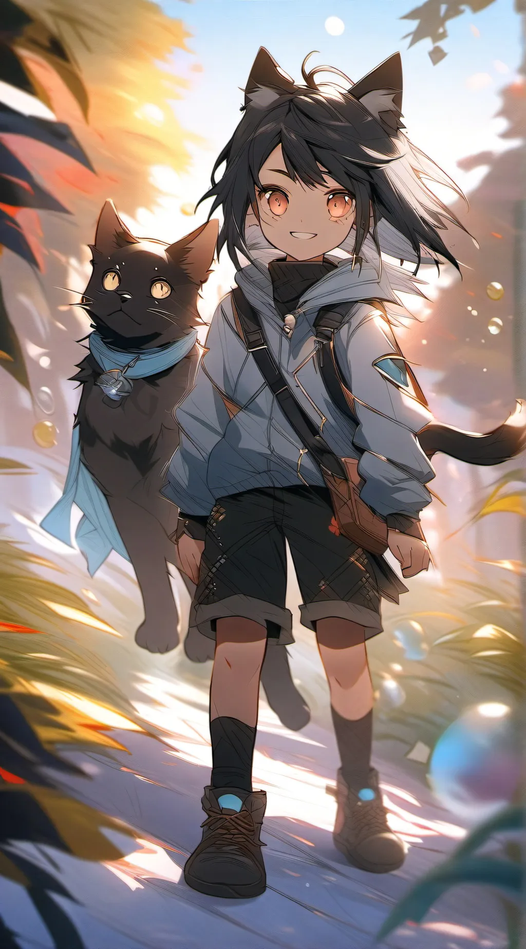 ai character: bubbles and moonli background