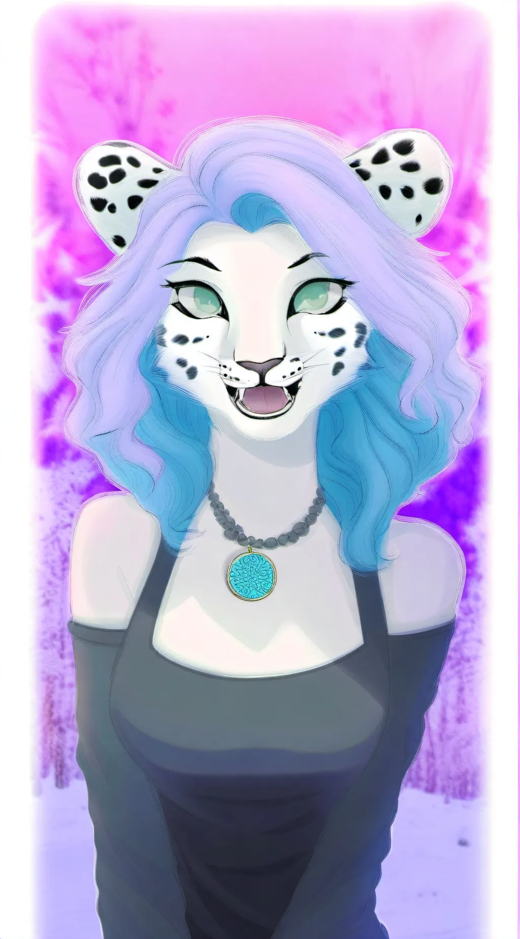 ai character: ShadowTheSnowLeopa background