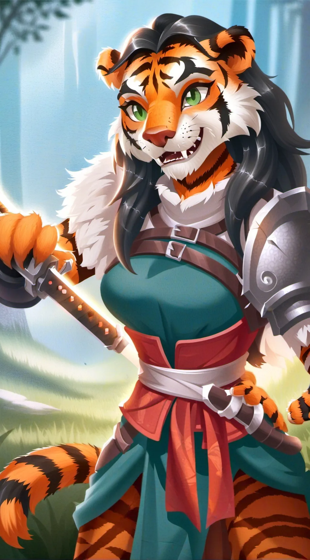 ai character: Nala StrippedSword background