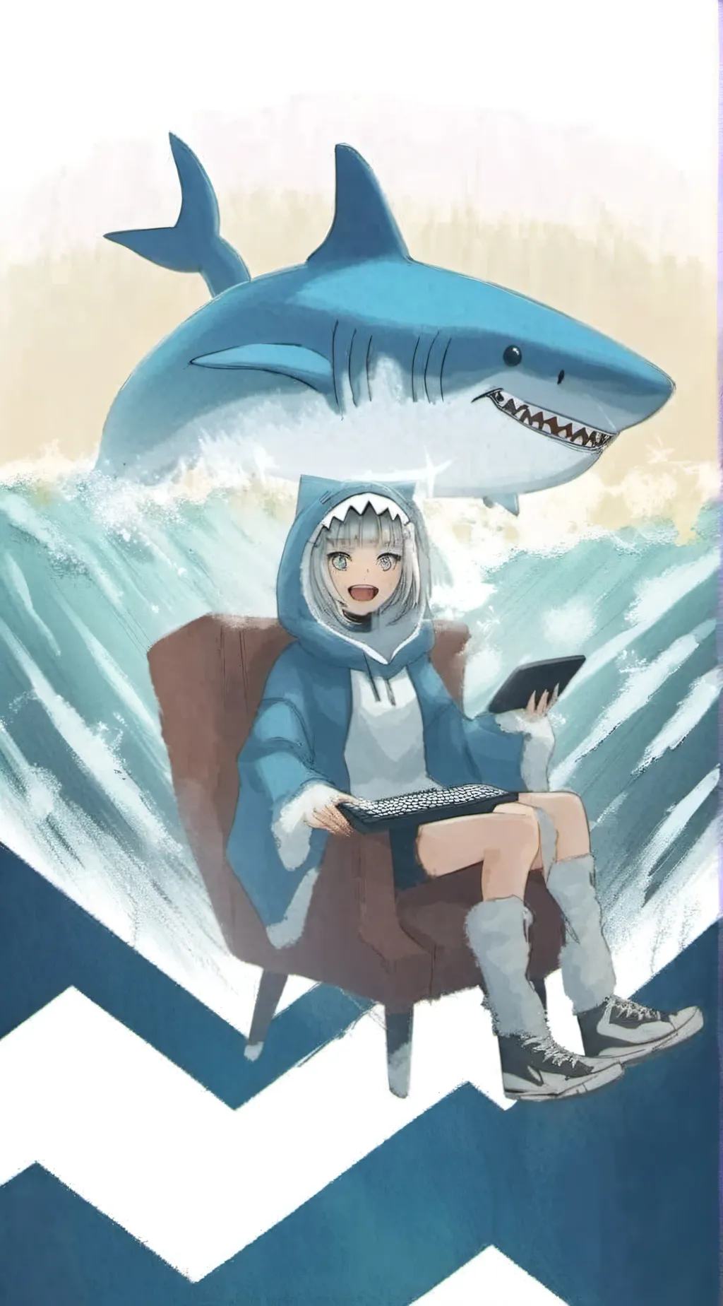 ai character: gawr gura background
