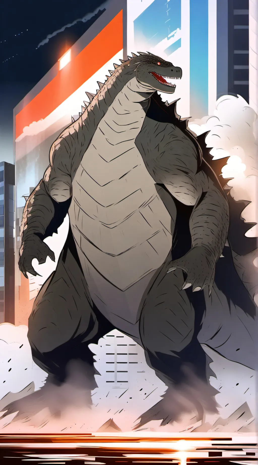 ai character: Godzilla 2014 background
