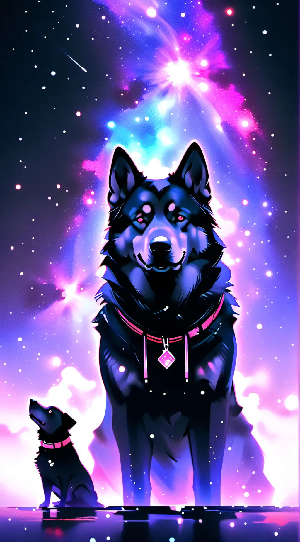 ai character: Dog shampoo heaven background
