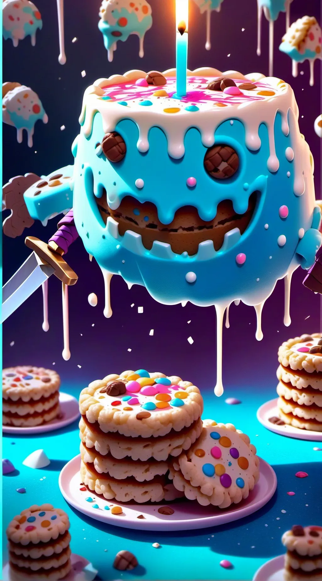 ai character: cake army background