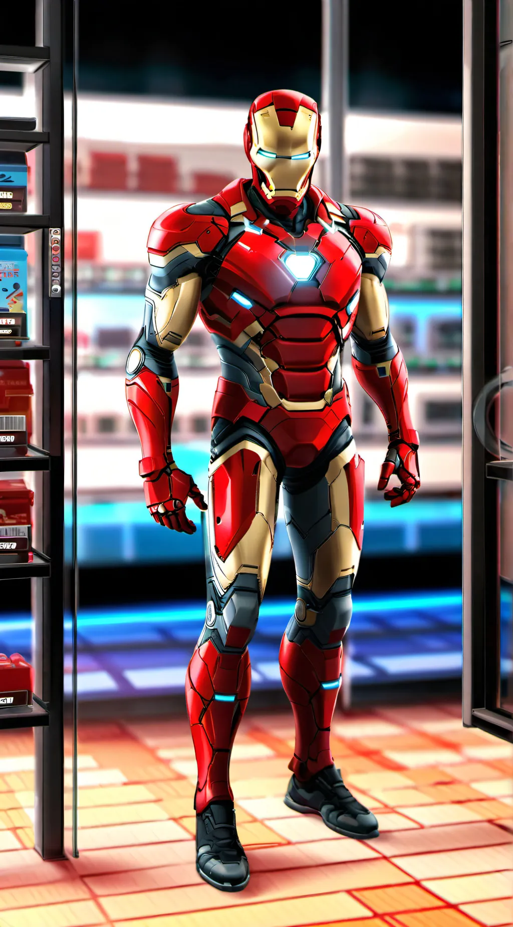 ai character: Iron man fortnite  background