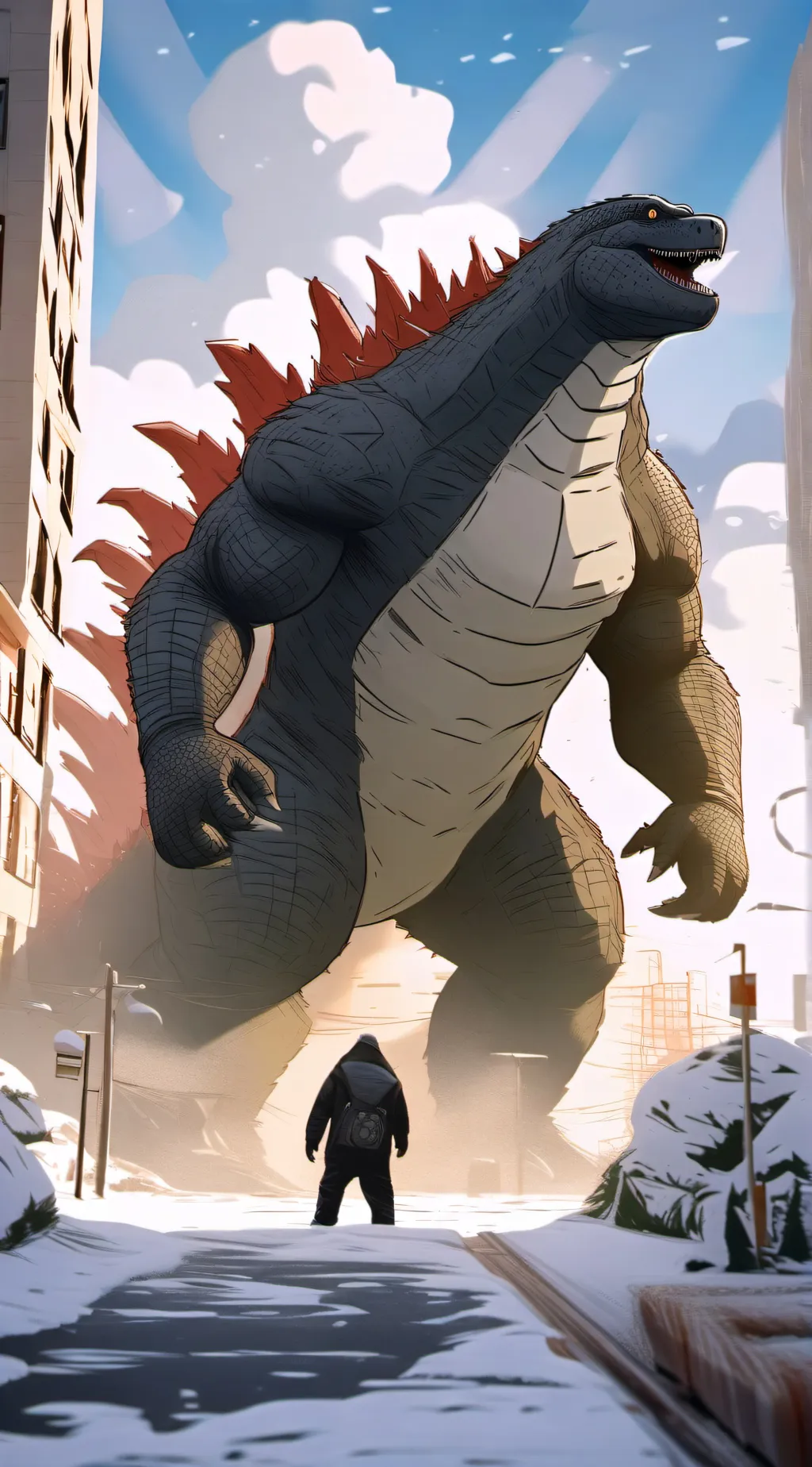 ai character: godzilla x Kong  background