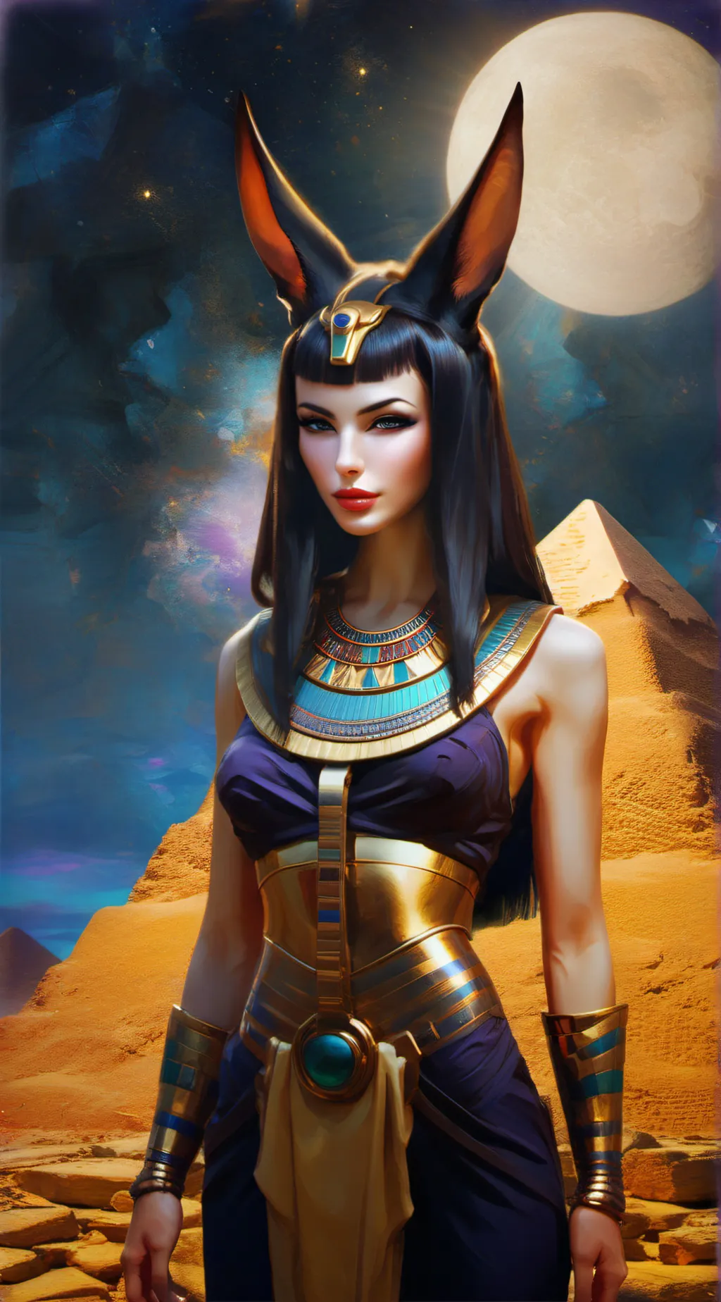 ai character: Lady Anubis background