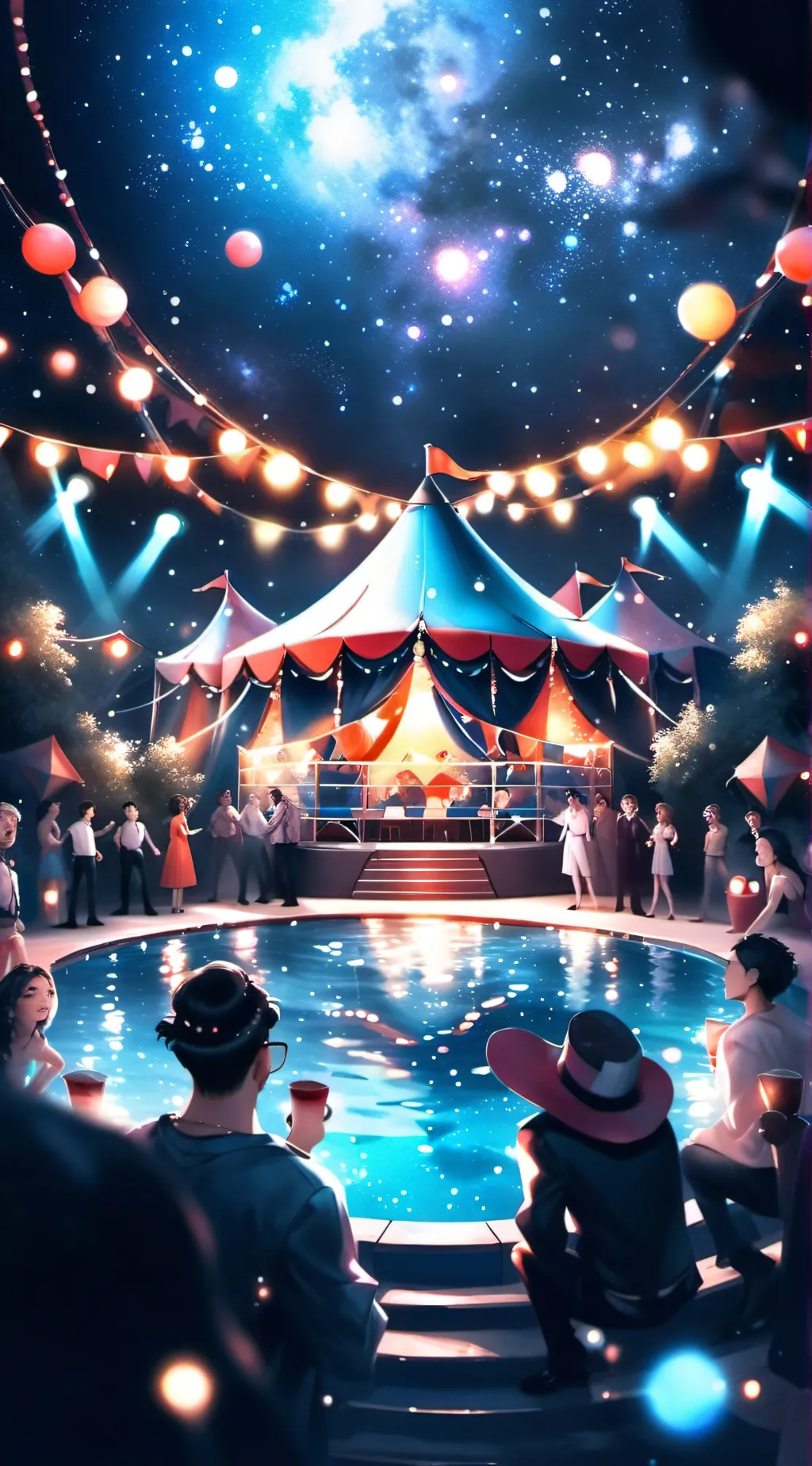 ai character: tadc pool party background