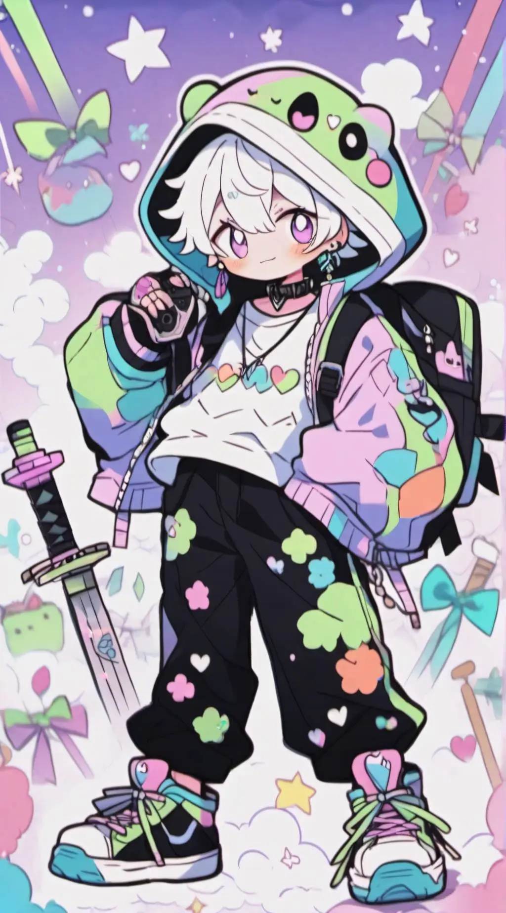 ai character: ~♡💙💜Ŕottmnt🧡❤♡~ background