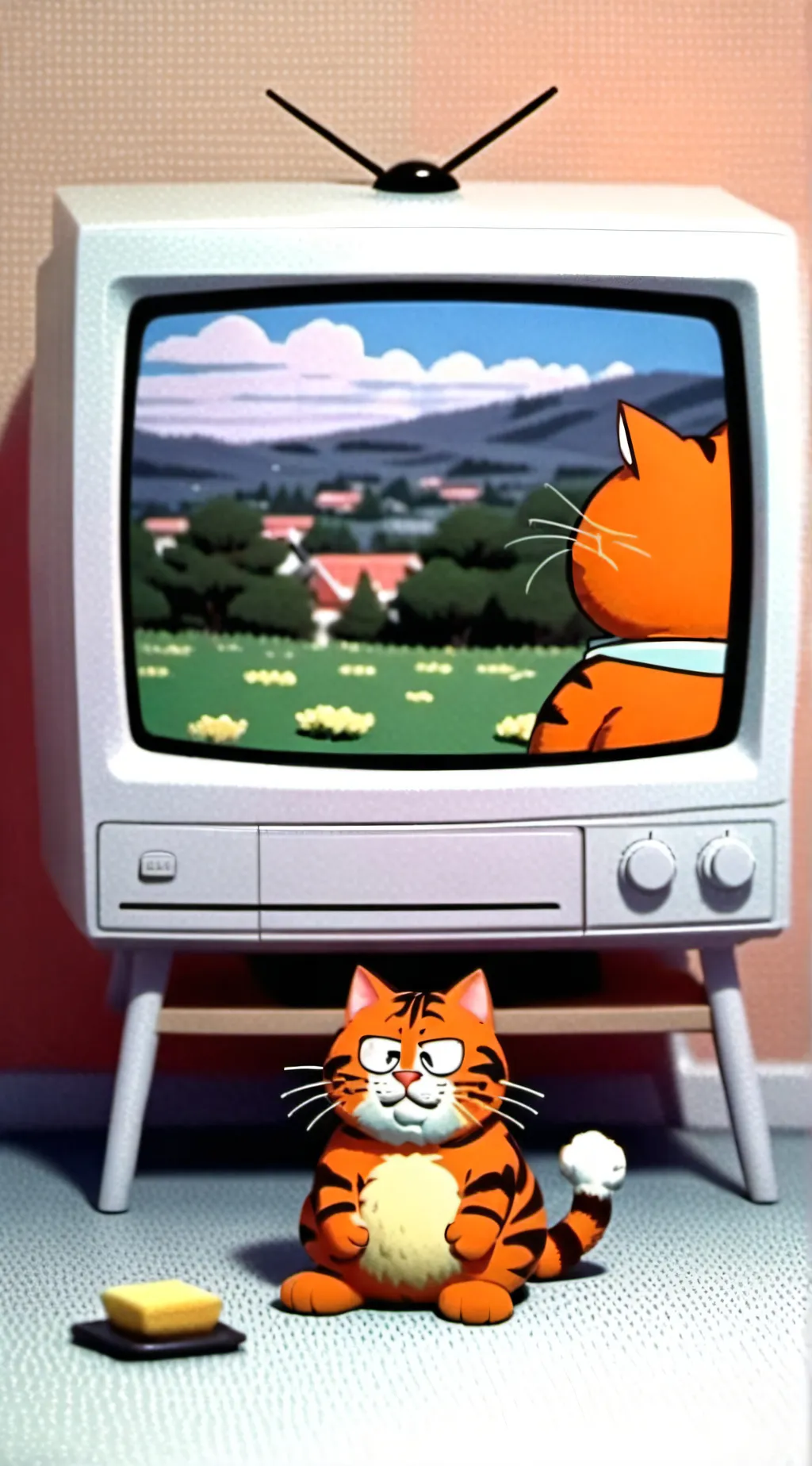 ai character: Baby Garfield. background