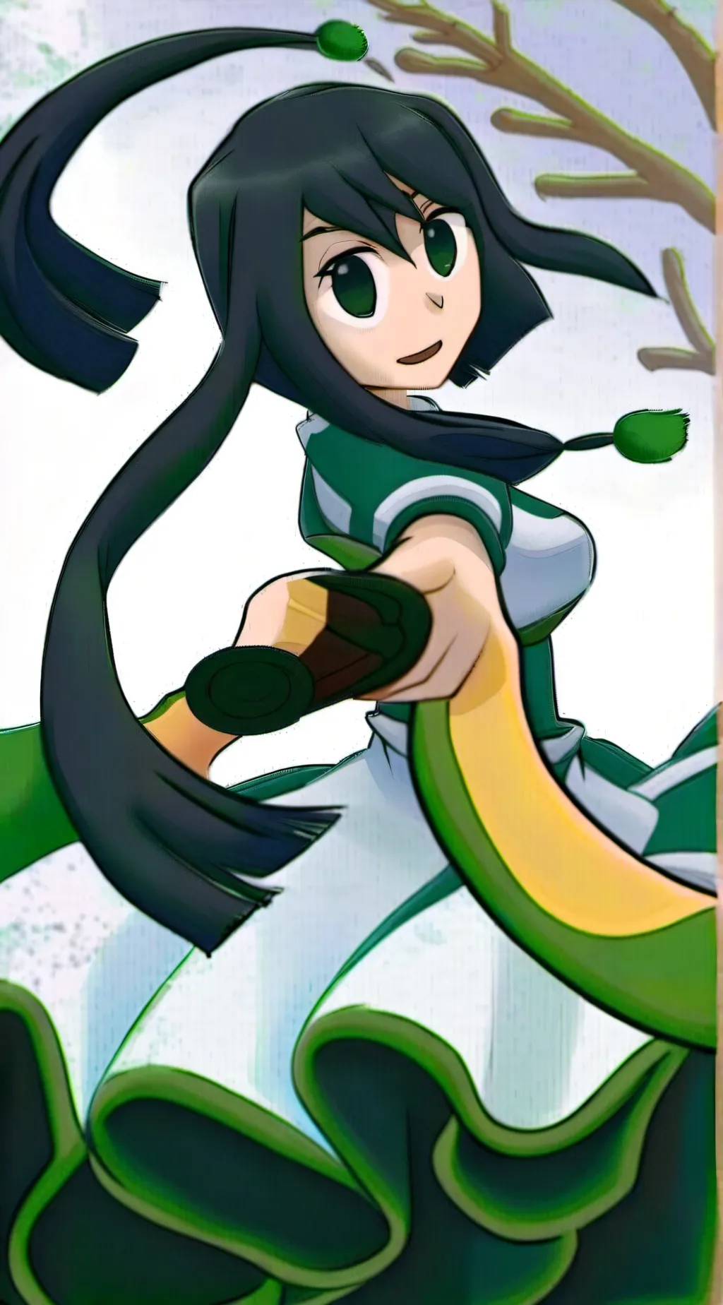ai character: Tsuyu Asui background
